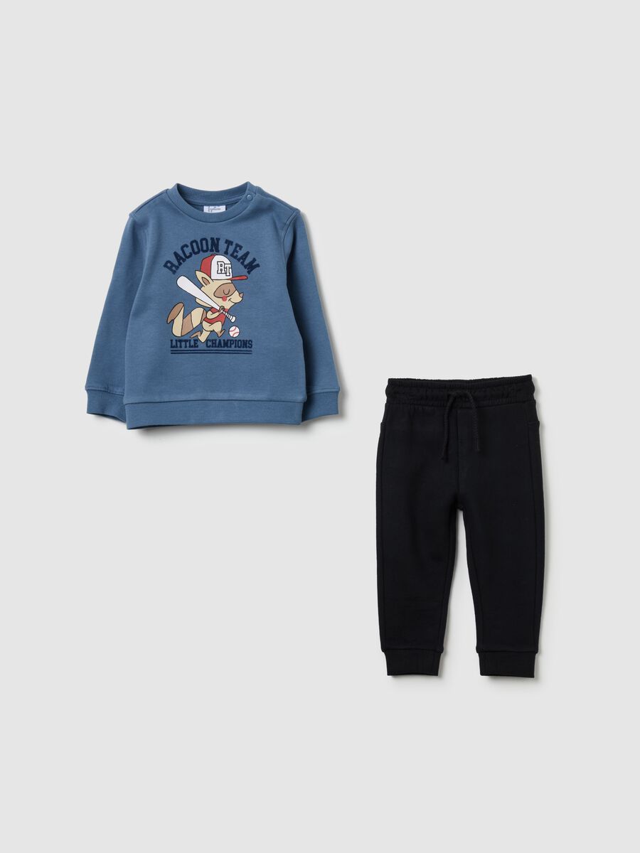 Fleece jogging set with "Raccoon Team” print_0