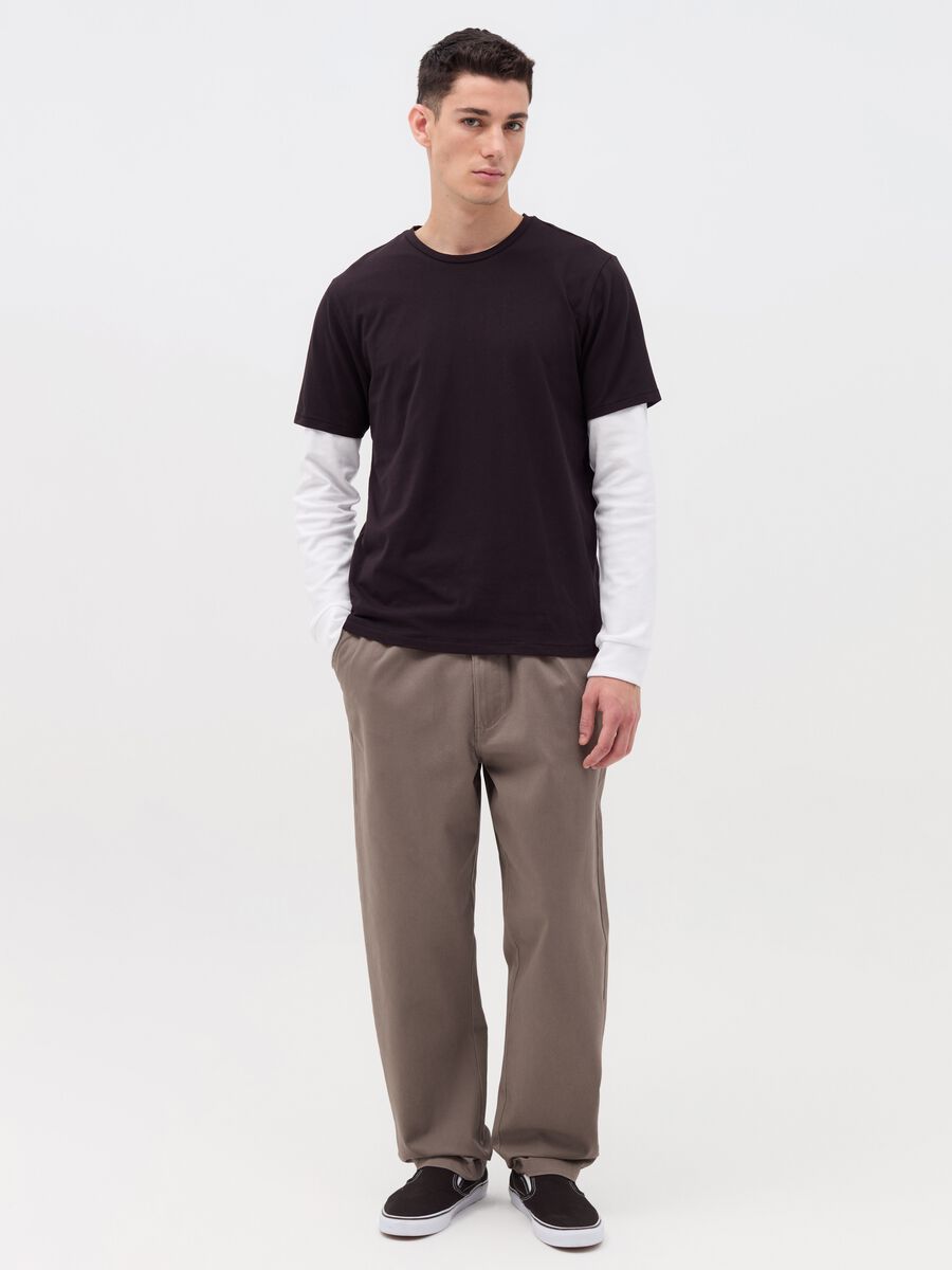 Chino trousers in stretch Oxford cotton_0