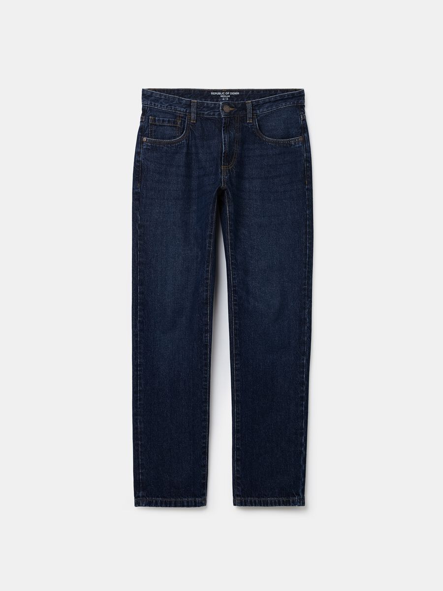 Regular fit jeans with discolouring_4