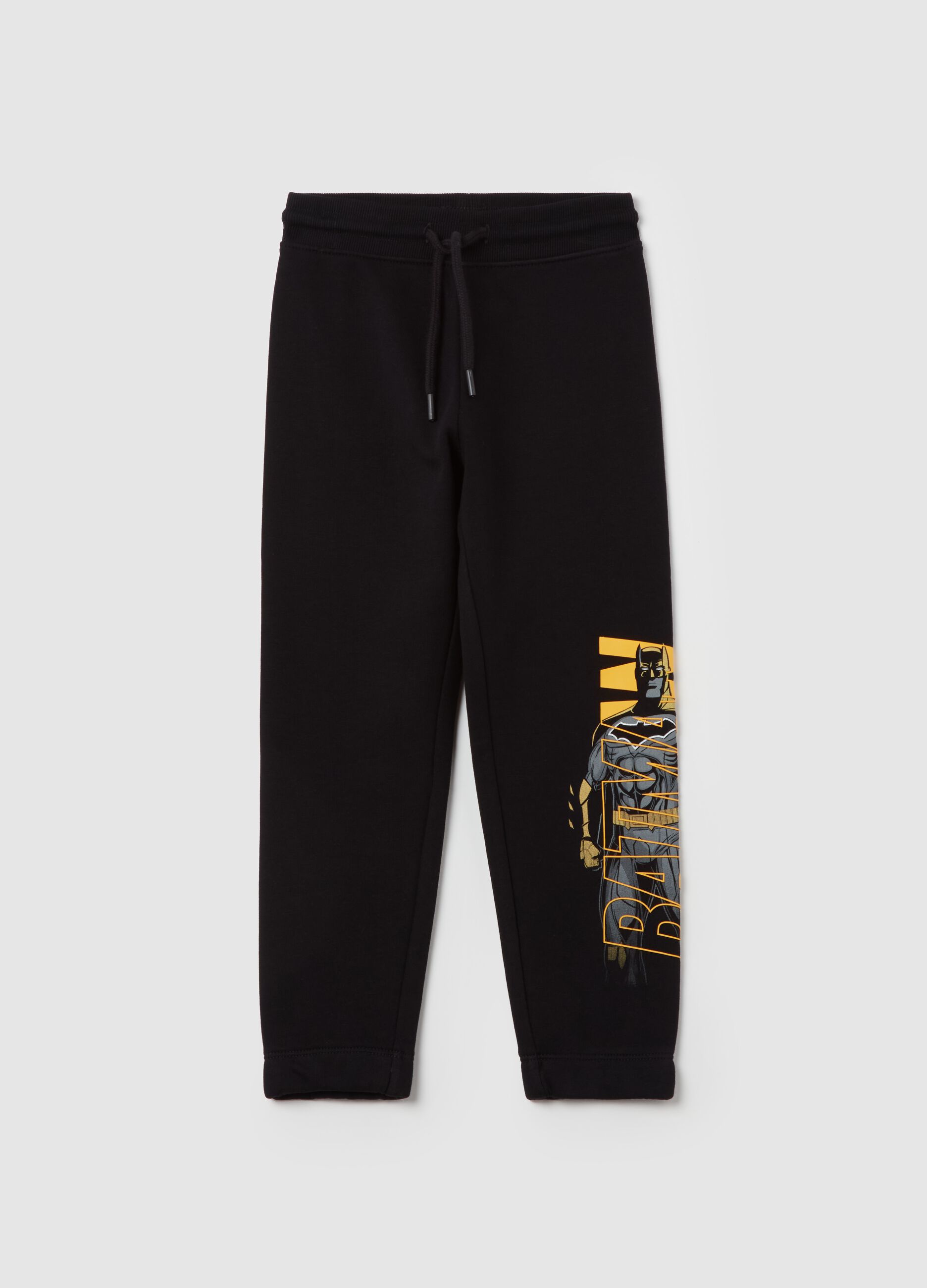 Joggers with drawstring and Batman print