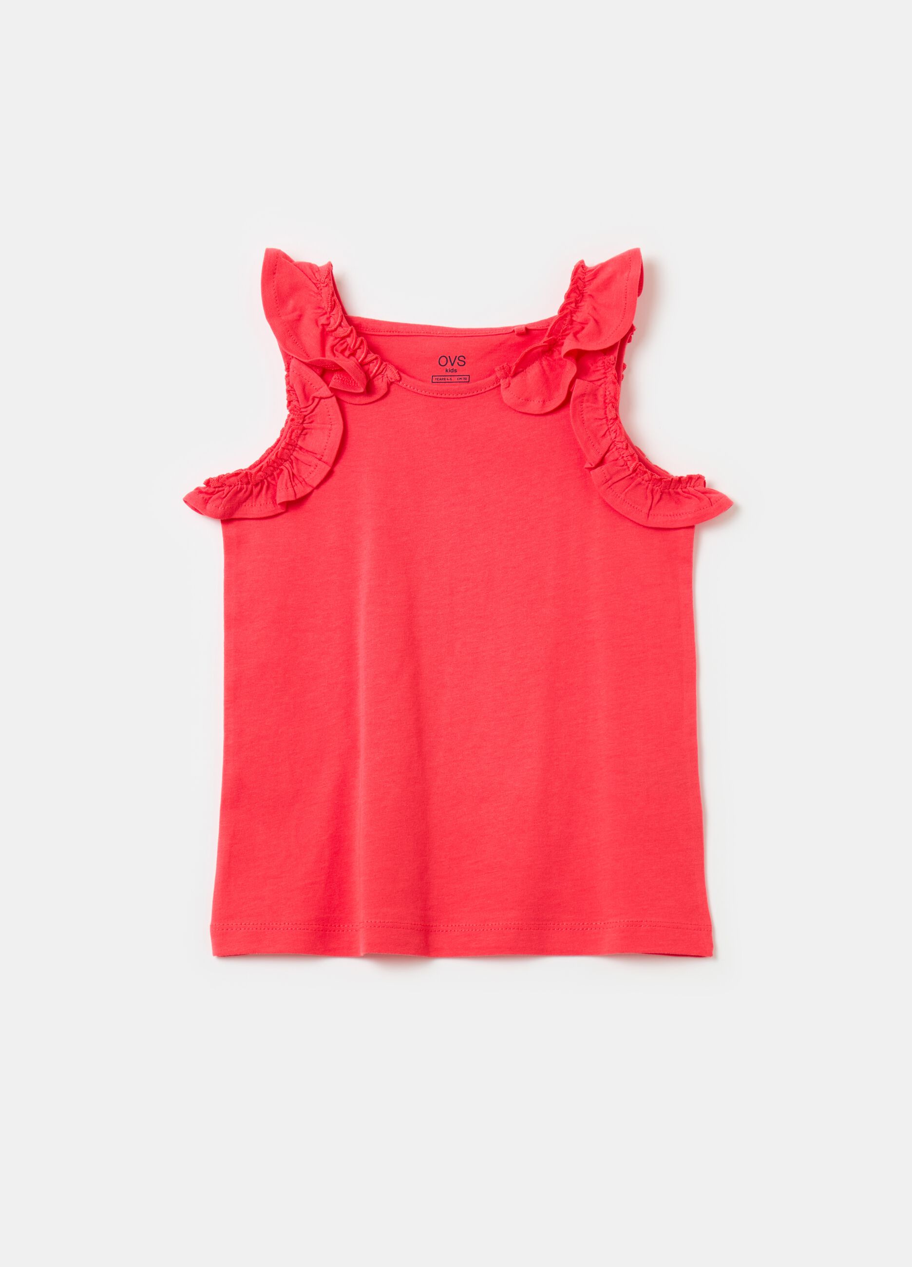 Tank top with halterneck with flounce