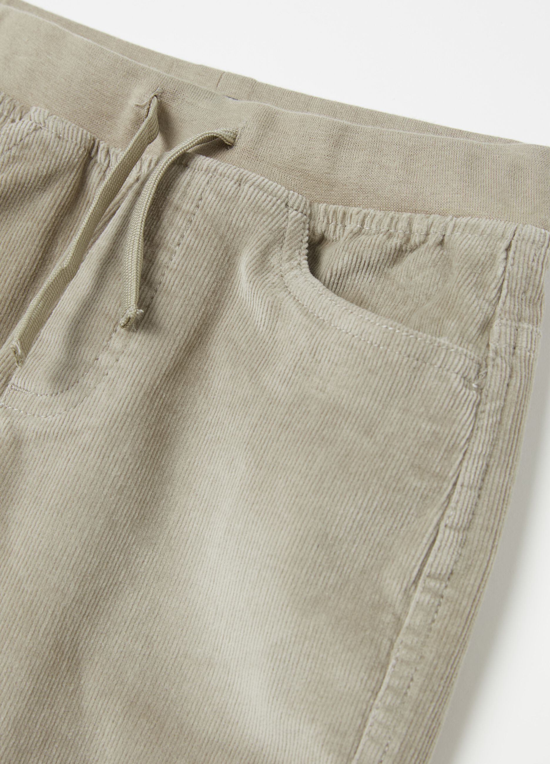 Corduroy joggers with drawstring