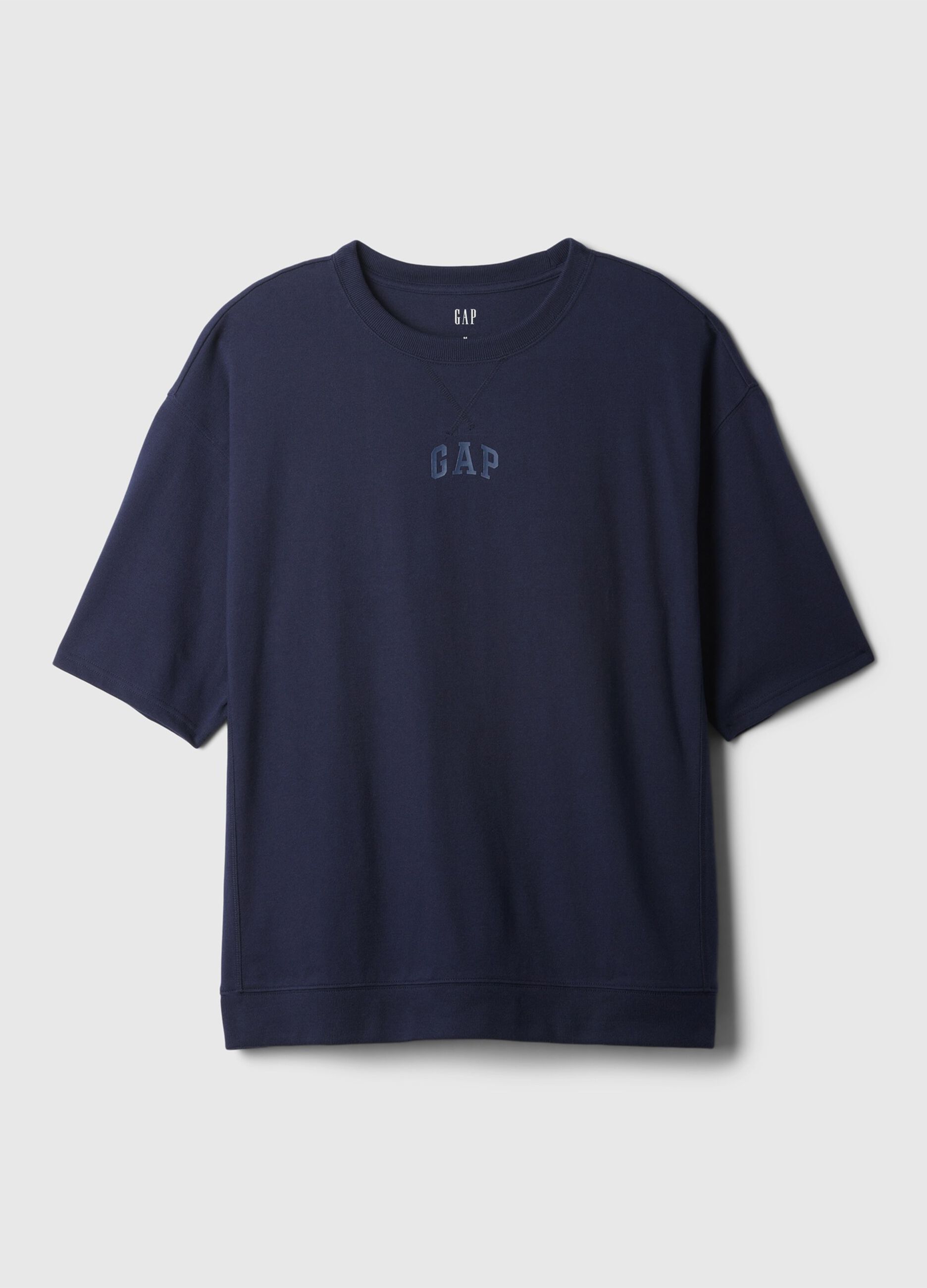 Fleece T-shirt with logo print