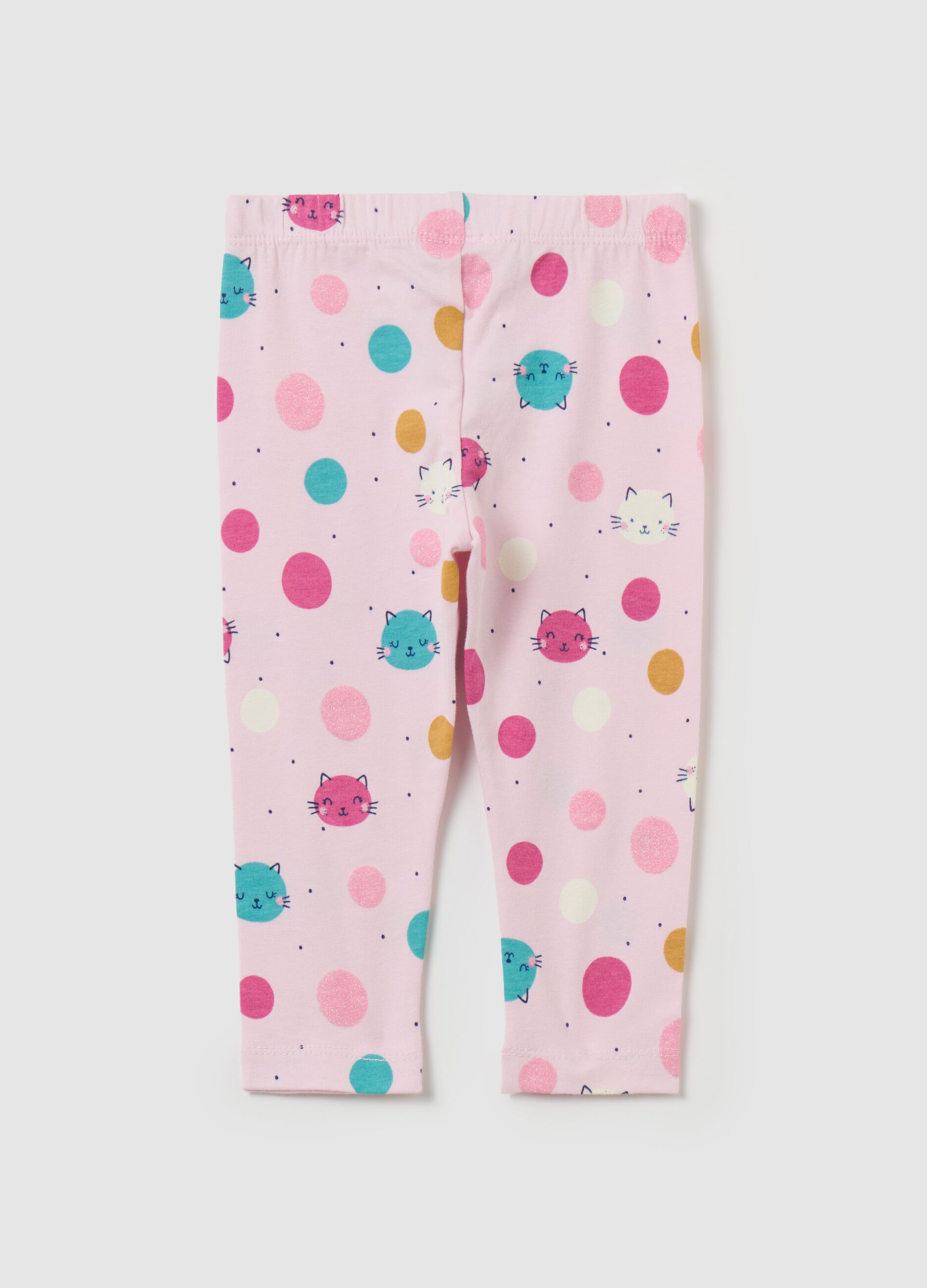 Printed stretch cotton leggings