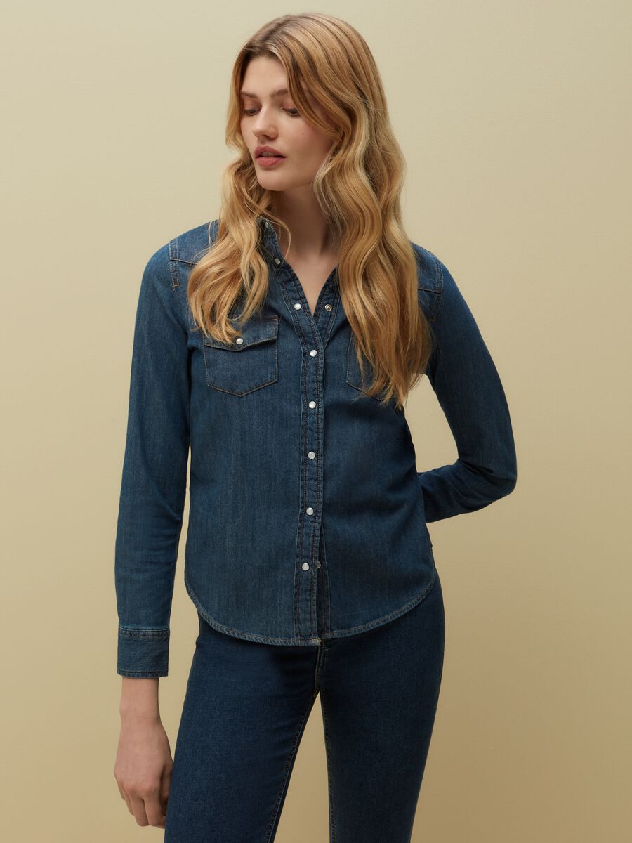 Camicia western in denim_1