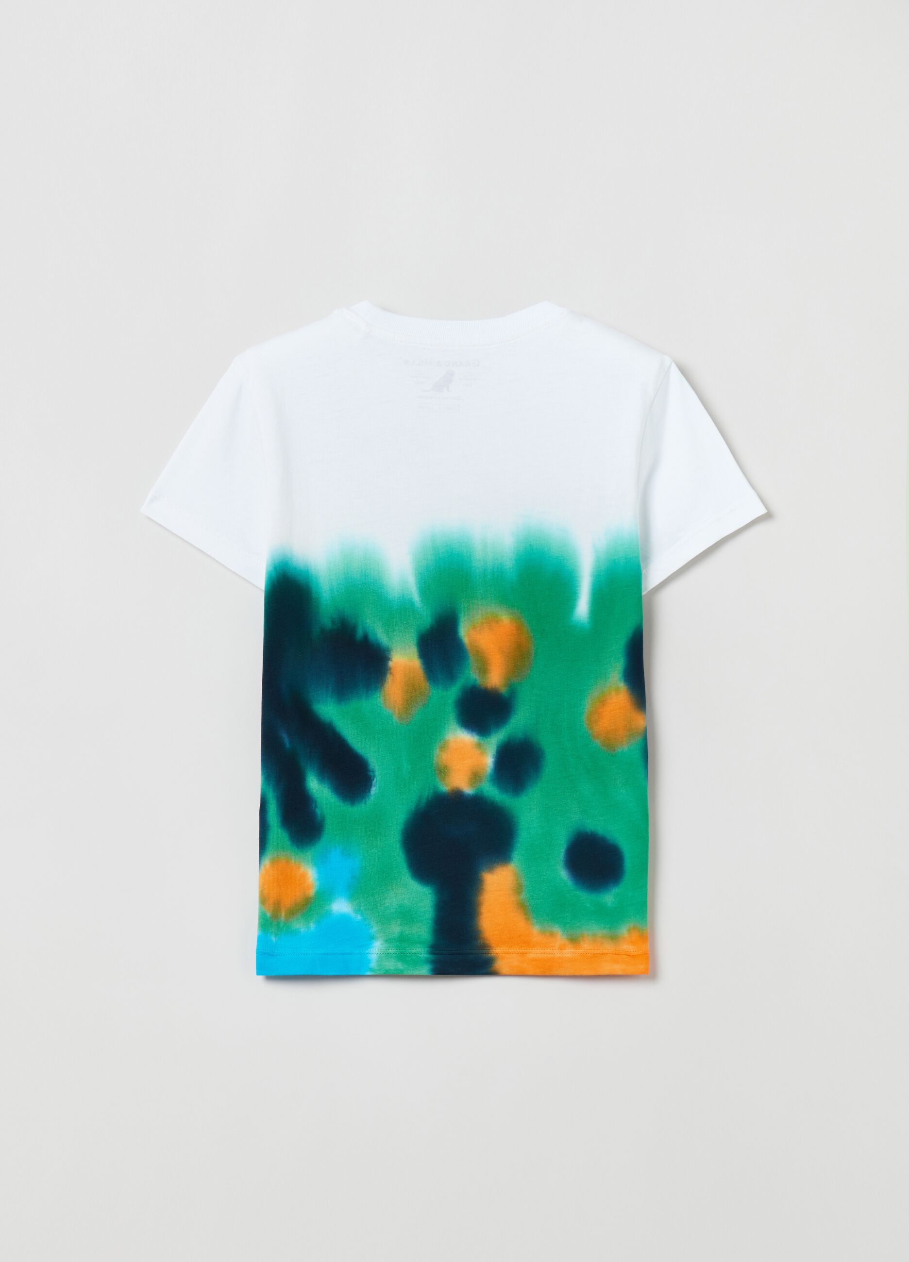 Tie-dye T-shirt with Grand&hills print