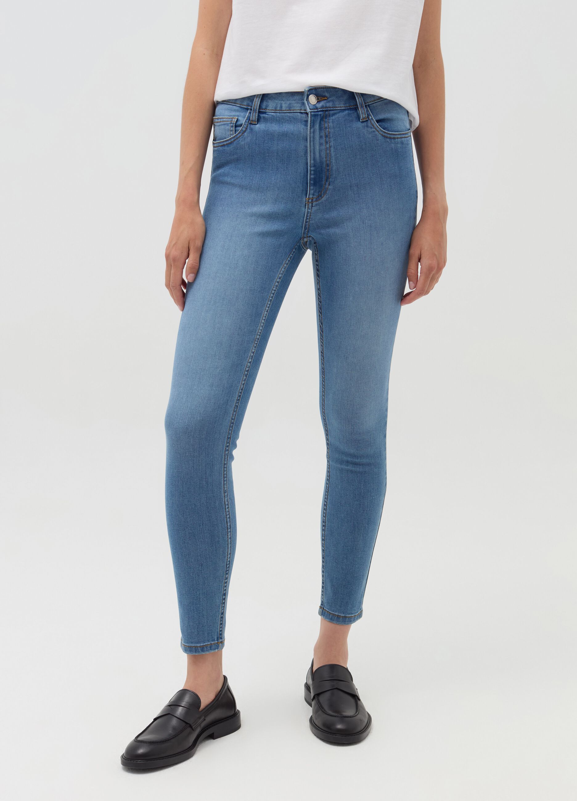 Skinny-fit crop jeans