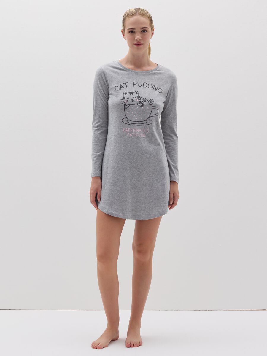 Nightdress with kitten print_5