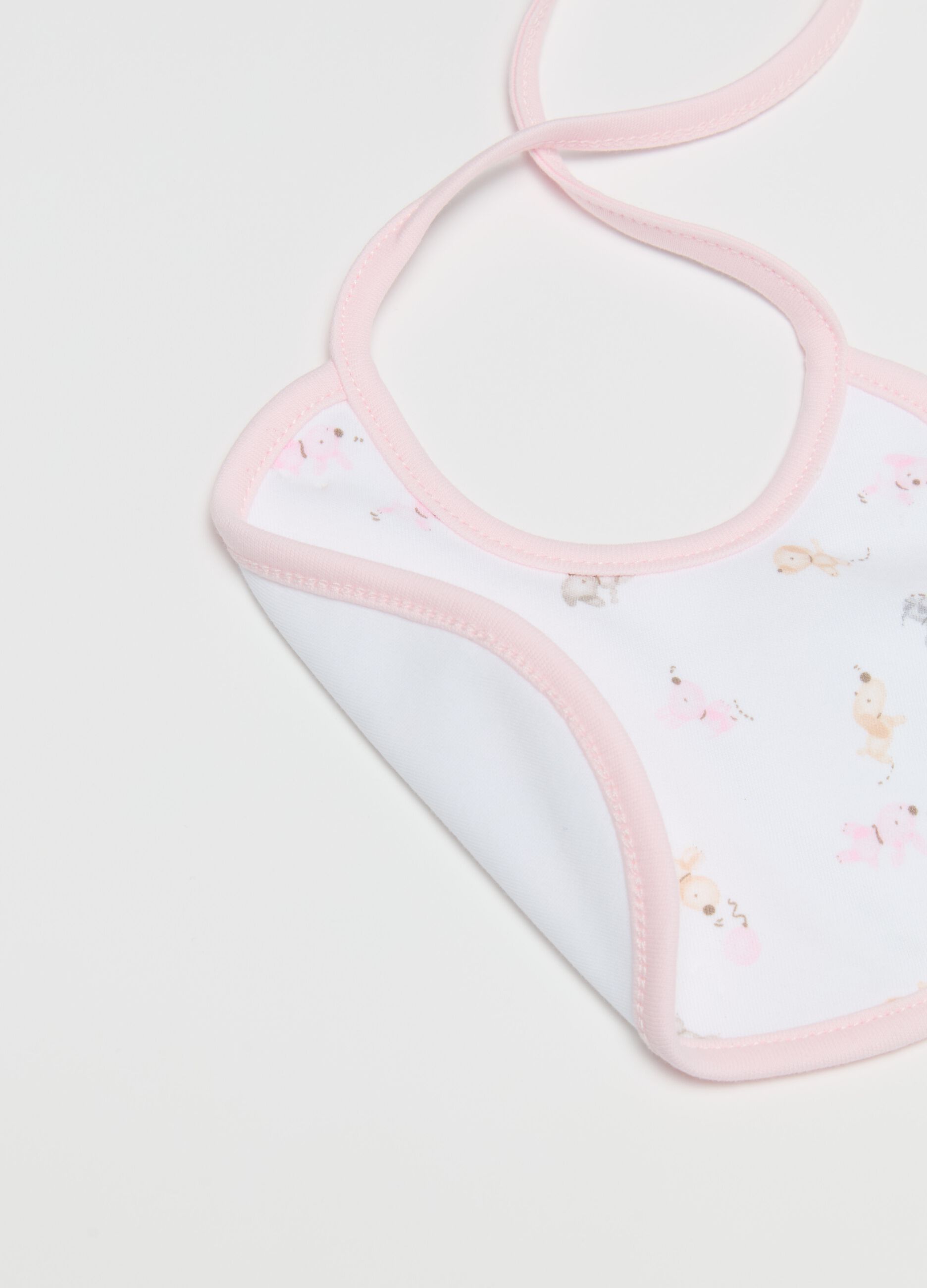 Two-pack bibs with puppies print