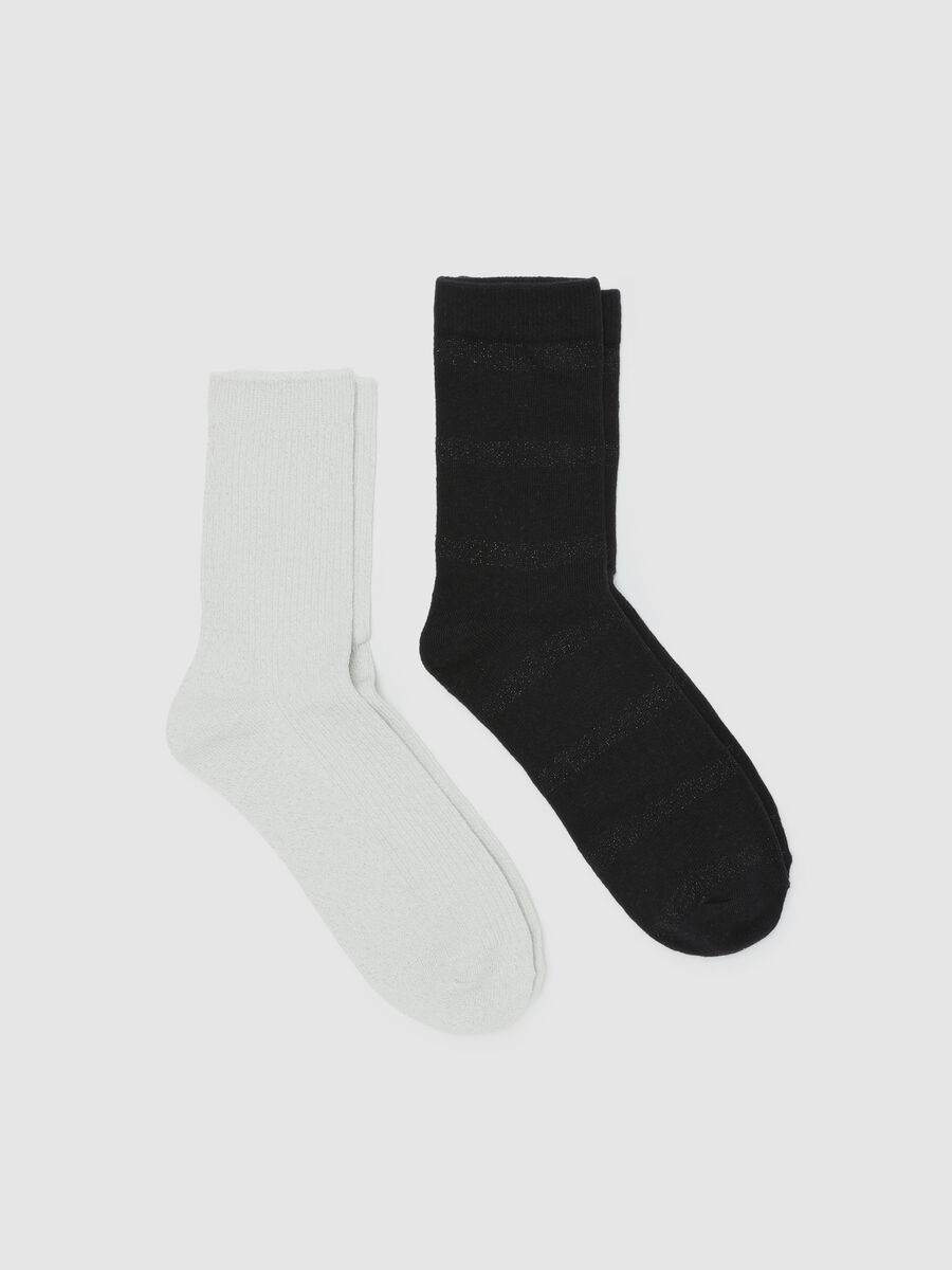 Two-pair pack short socks in stretch organic cotton_0