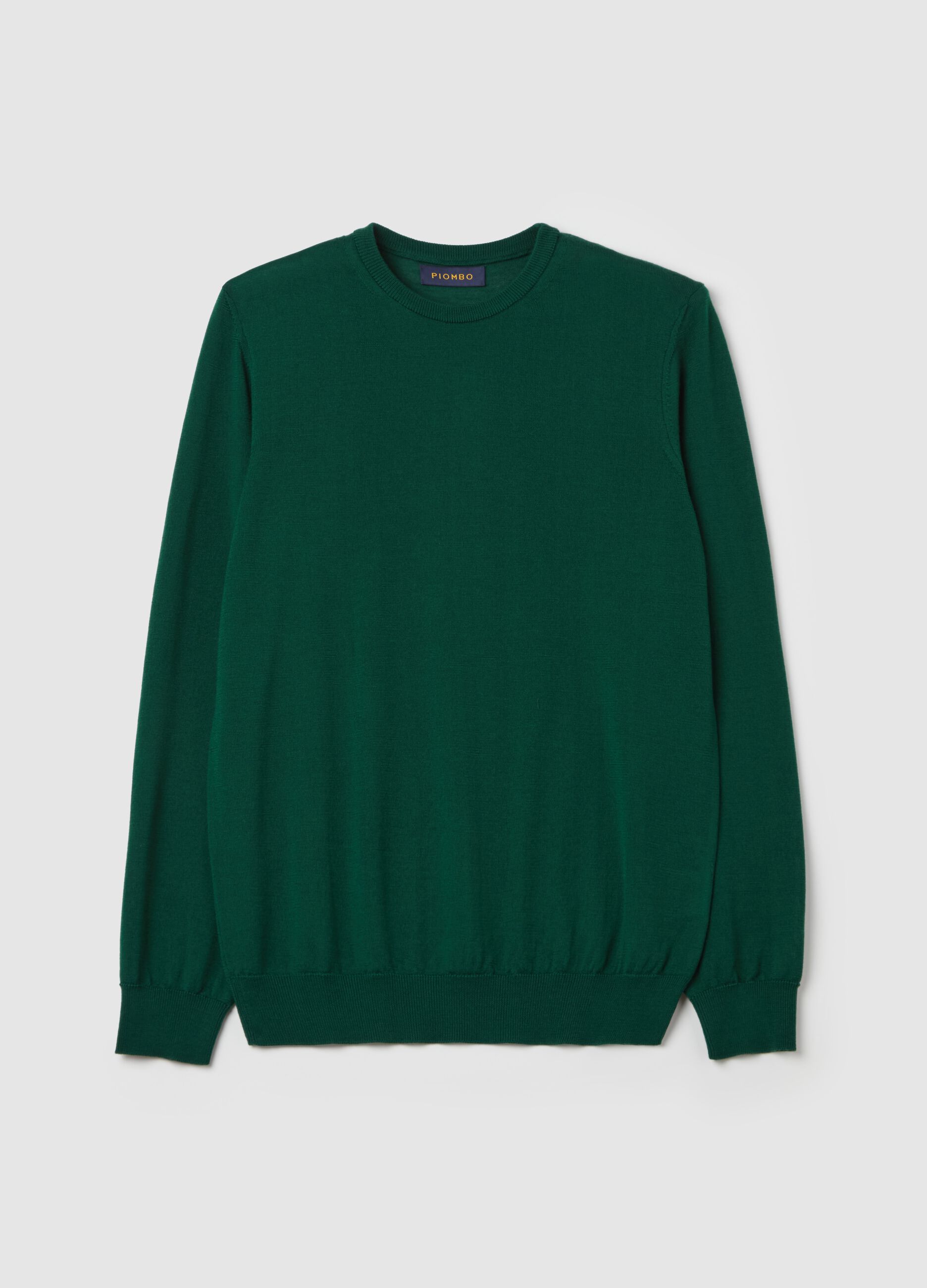 Merino wool pullover with round neck