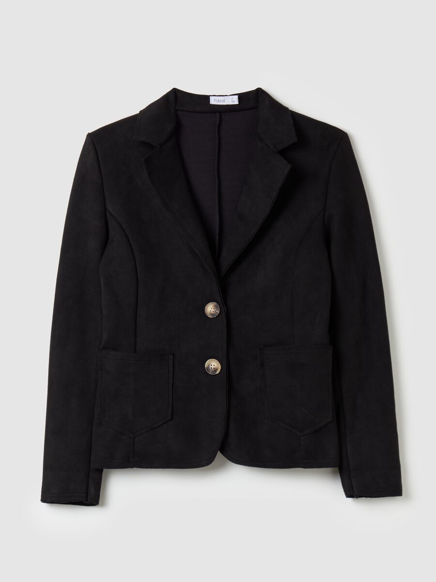 Suede single-breasted blazer_4