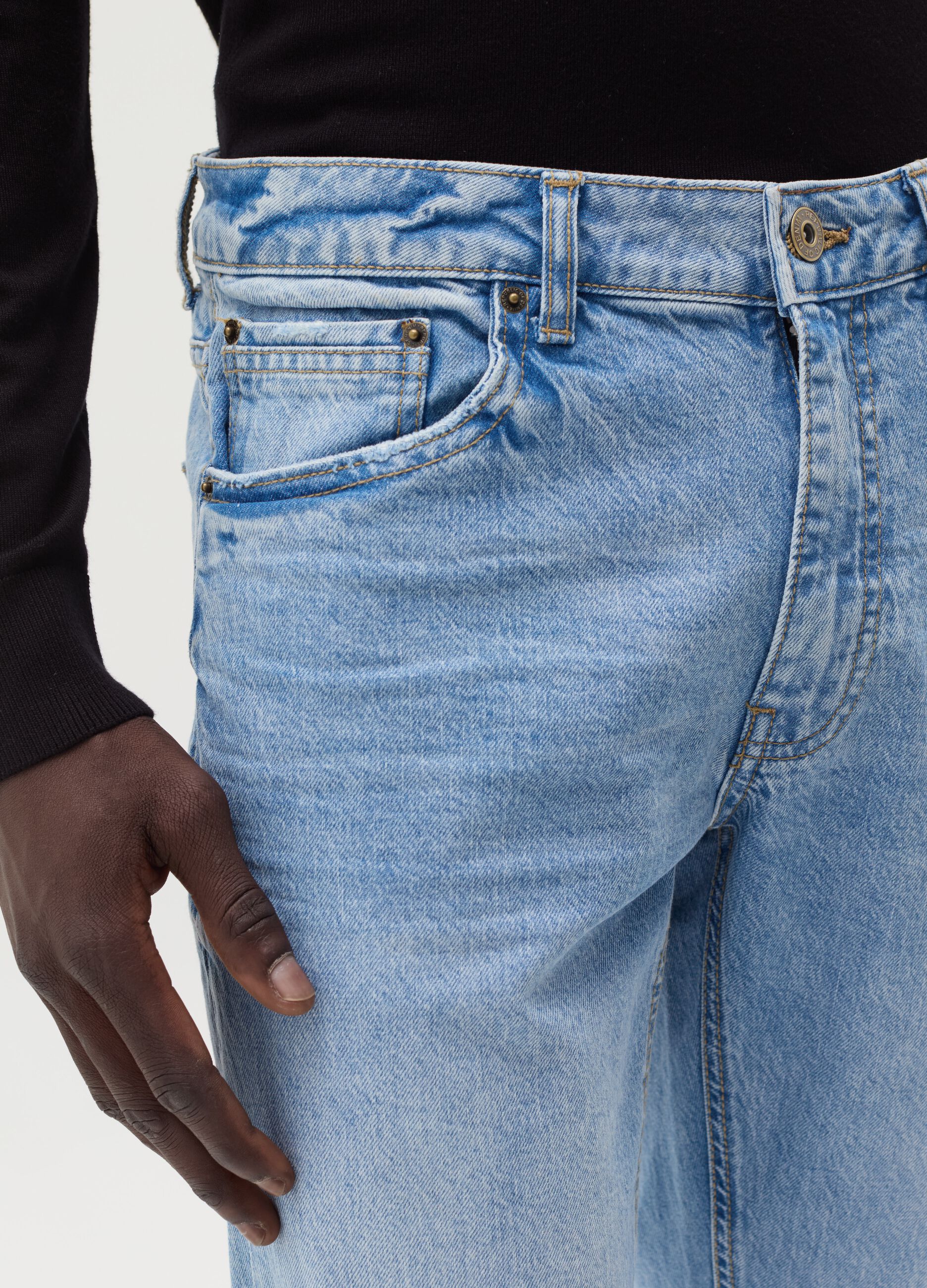 Slim-fit acid-wash jeans with fading