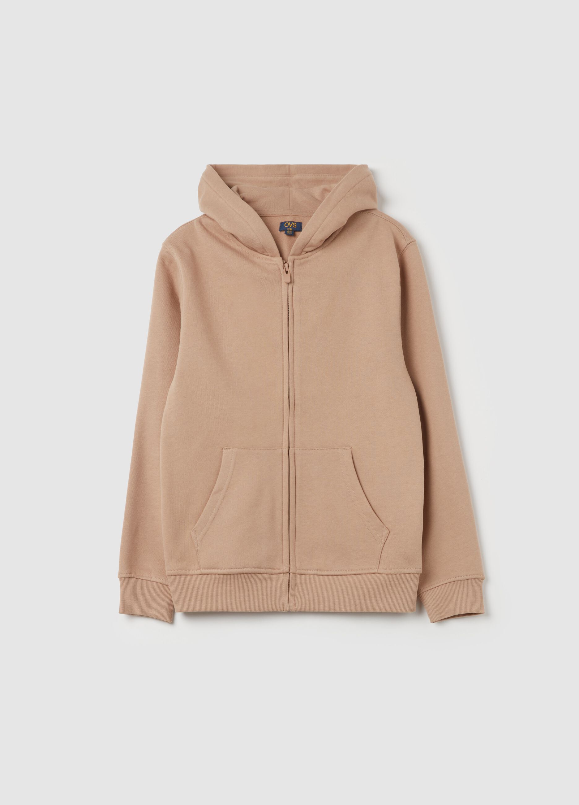 Essential full-zip sweatshirt in fleece with hood