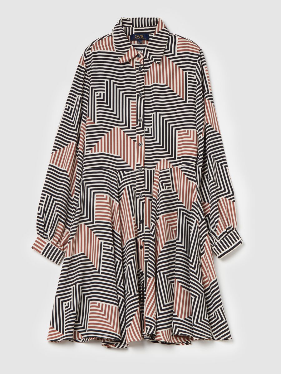 Short shirt dress with pattern_4