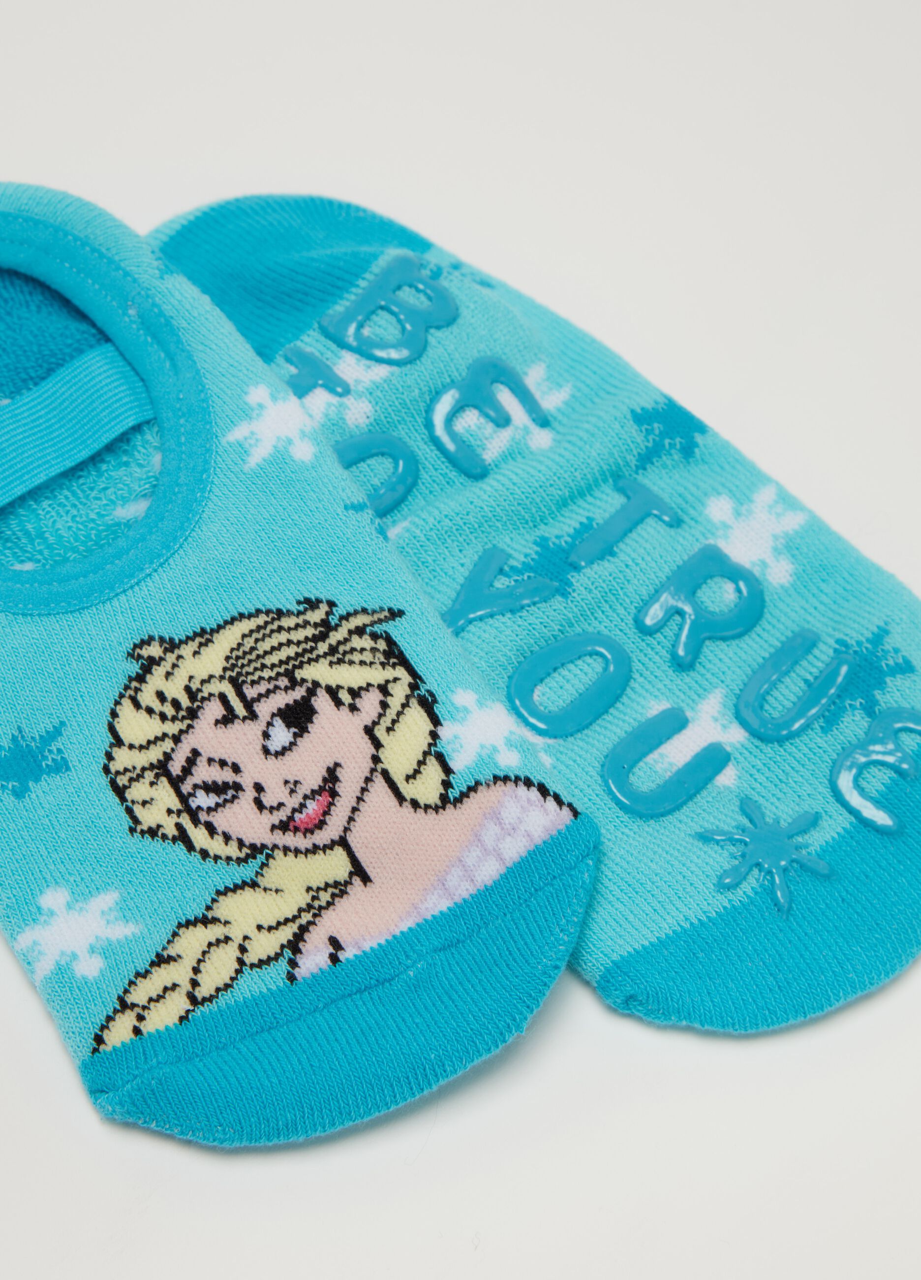 Two-pair pack slipper socks with Elsa design