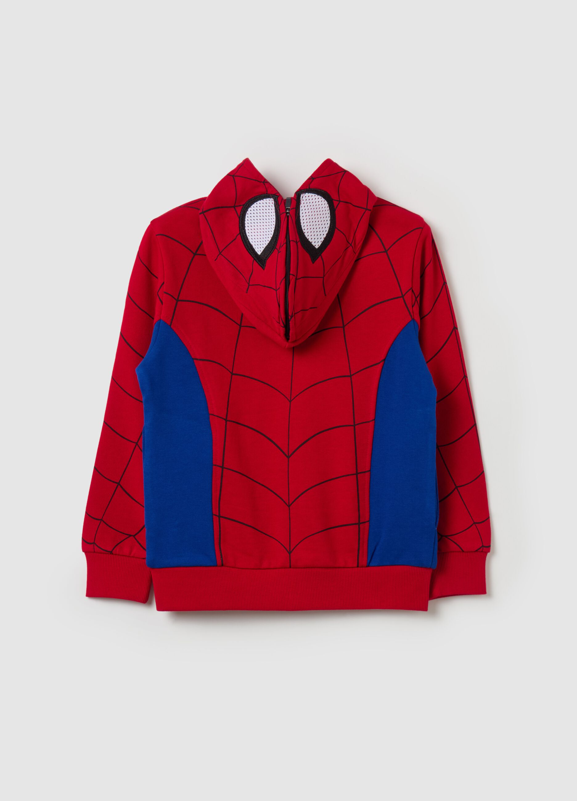 Full-zip sweatshirt with hood and Spider-Man print