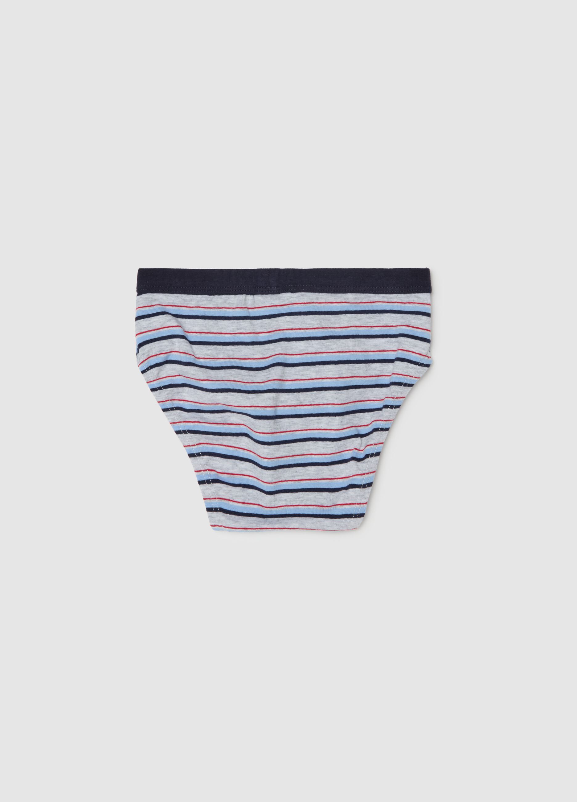 Briefs in organic cotton with striped pattern