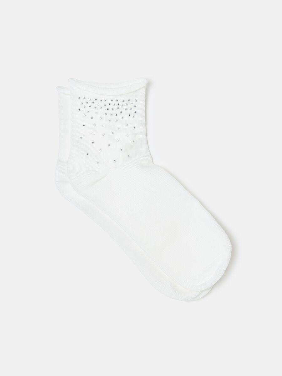 Short stretch socks with diamanté motif_0