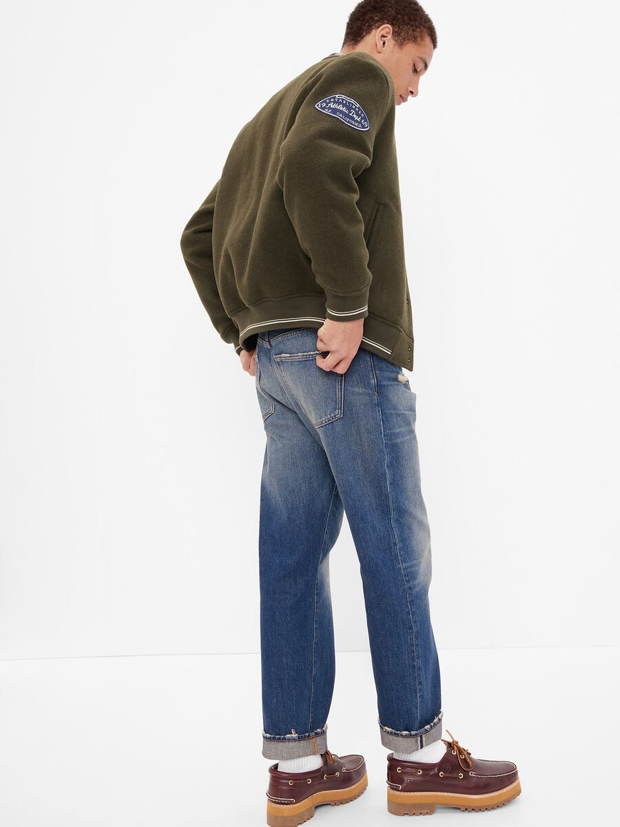 Straight fit jeans with worn look_1