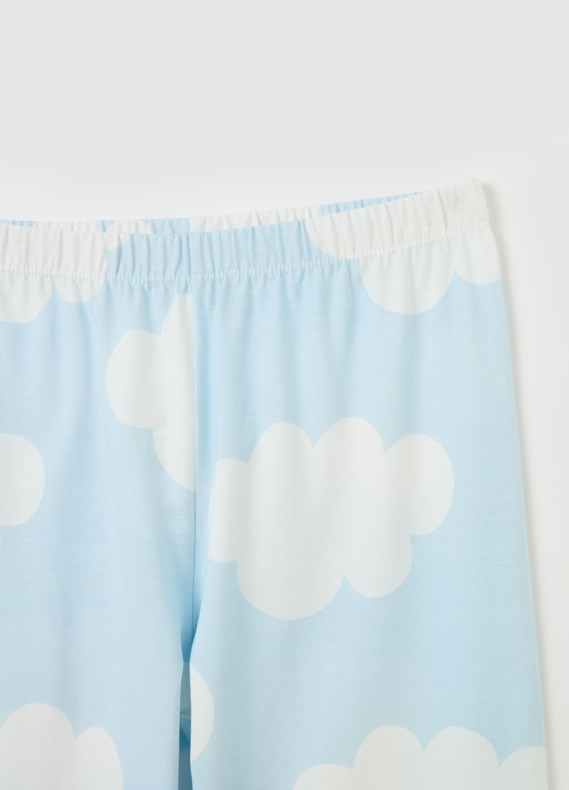 Full-length pyjamas with cloud print