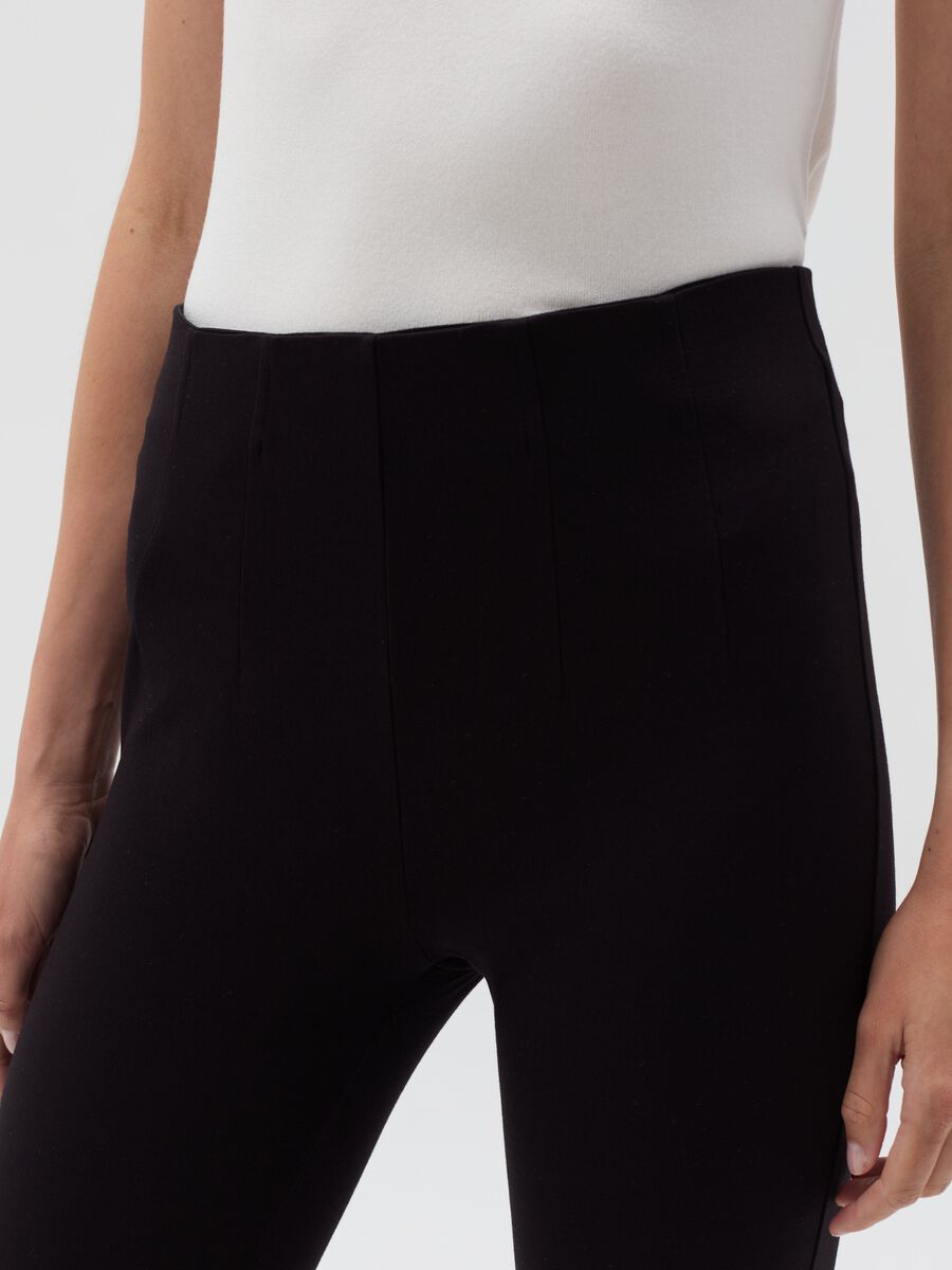 High-rise crop leggings with darts_3