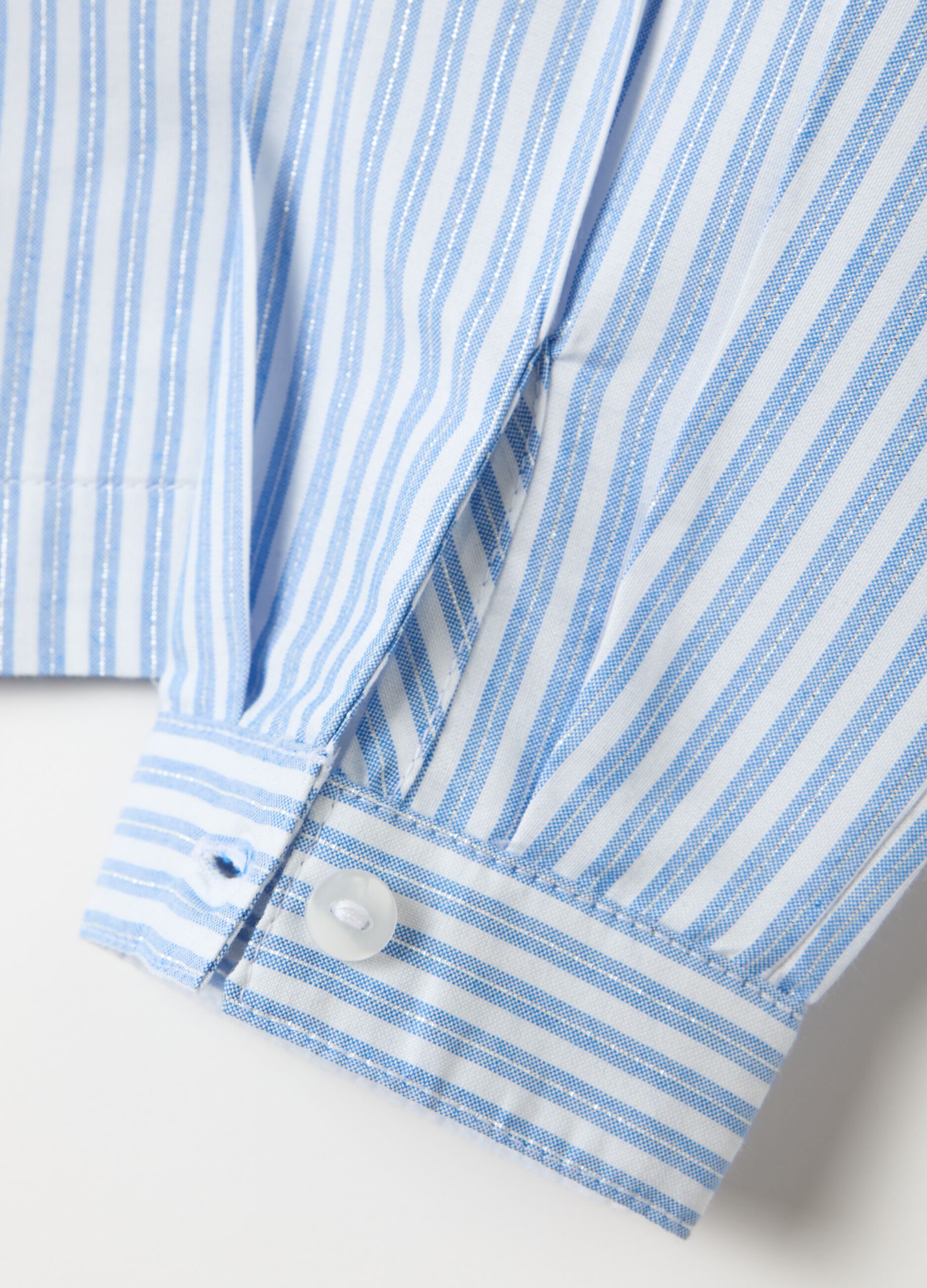 Striped boxy-fit shirt with lurex