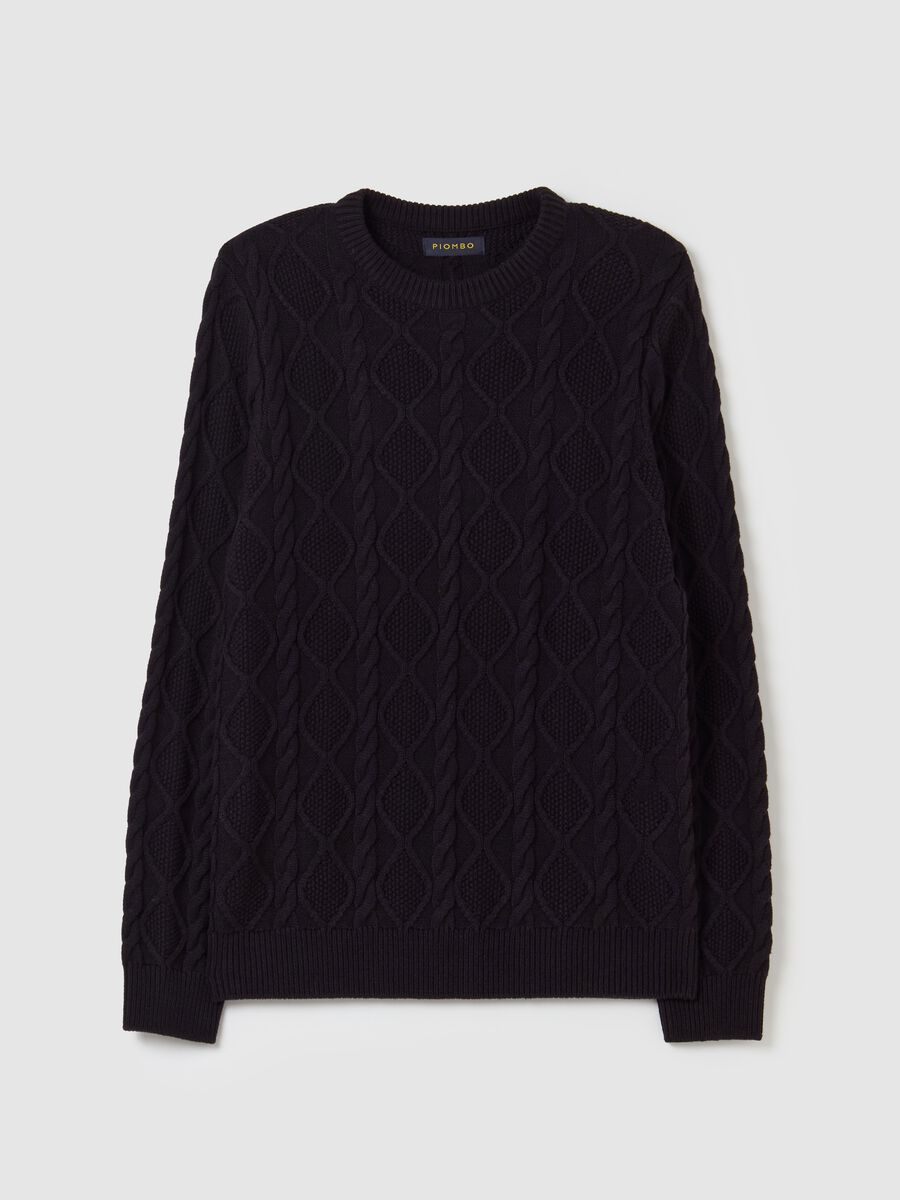 Cable-knit pullover with diamond motif_4