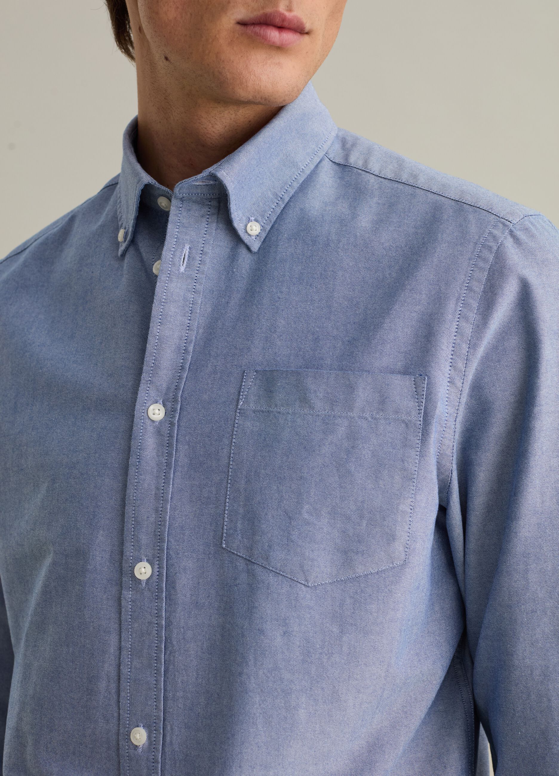 Oxford cotton shirt with button-down collar