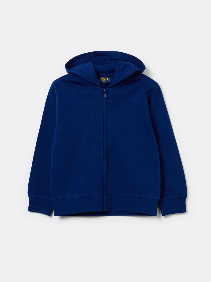 Full-zip sweatshirt in French terry with hood_0