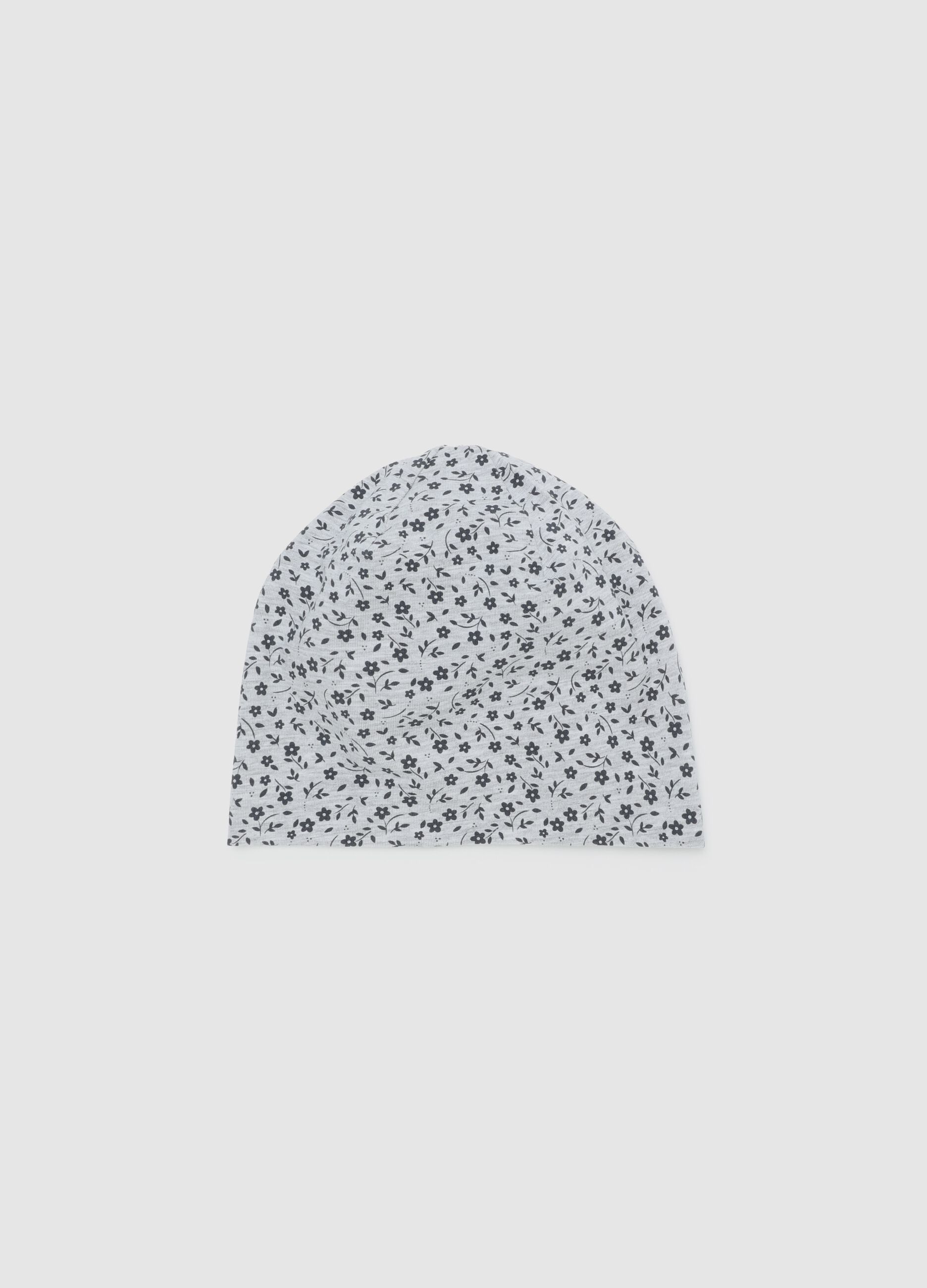 Floral hat in organic cotton