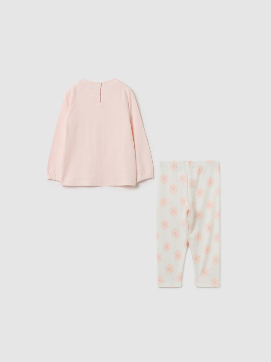 Organic cotton pyjamas with bow and print_1