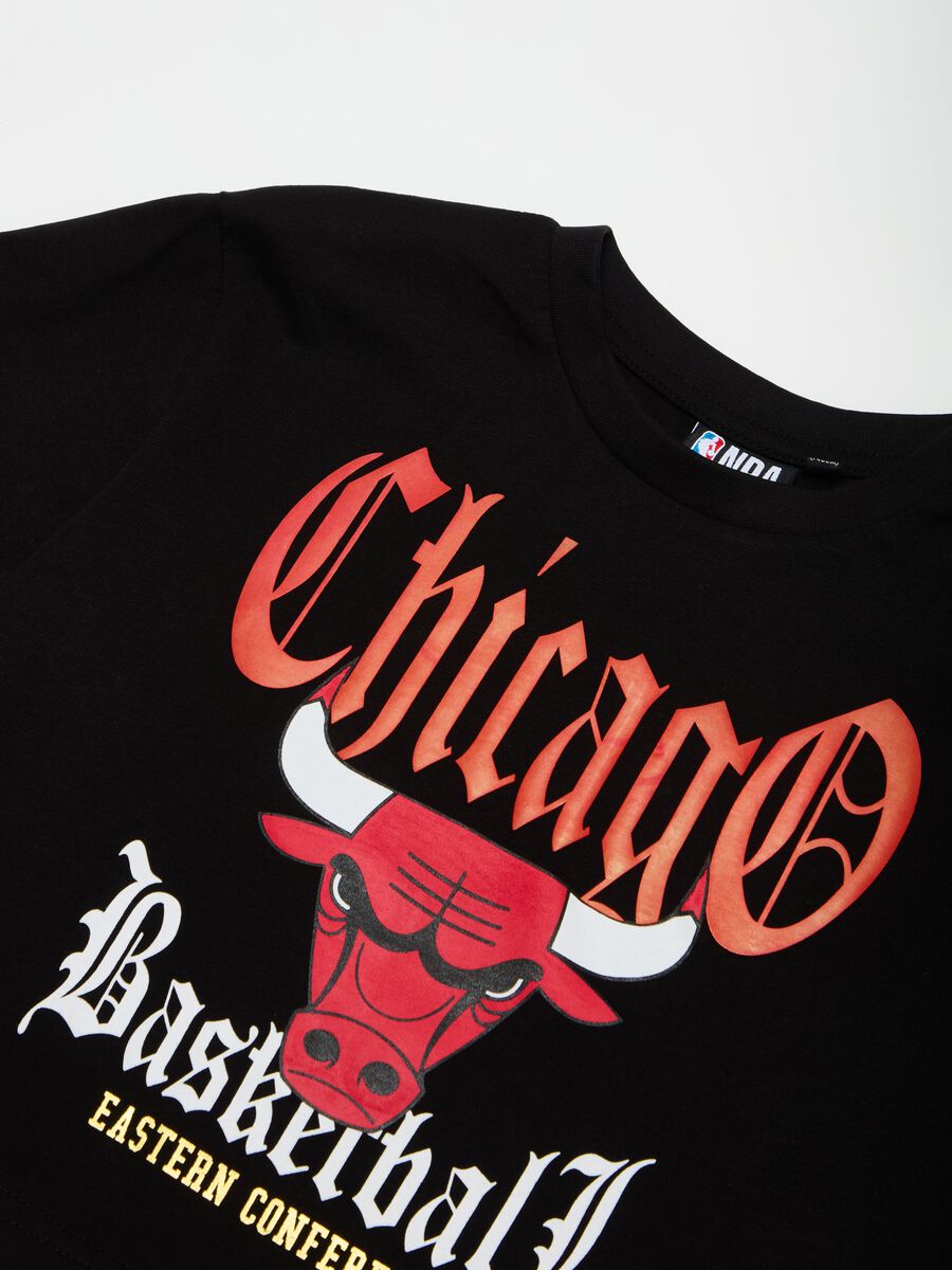 Crop T-shirt with NBA Chicago Bulls print_2