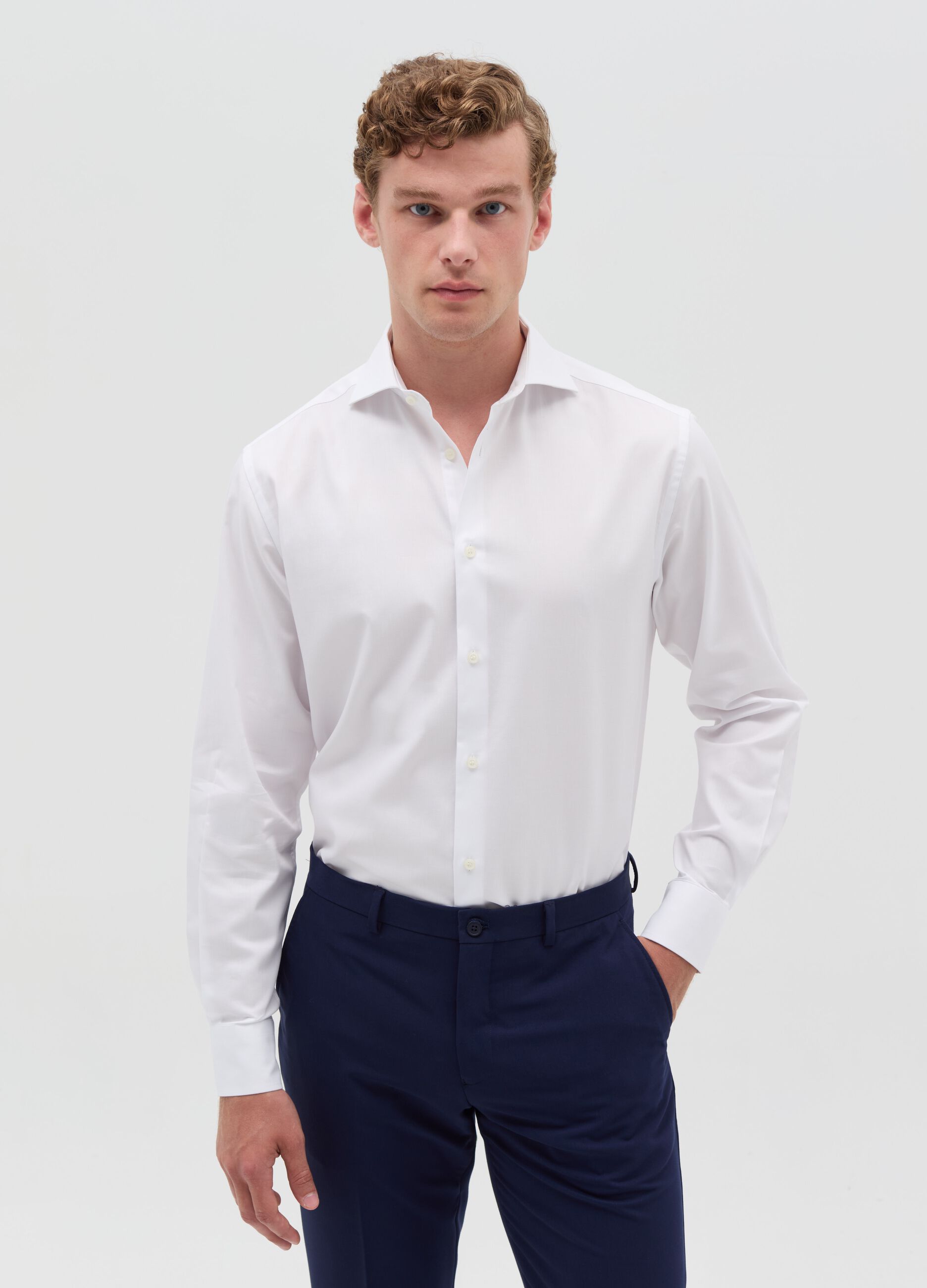 Cotton shirt with regular fit