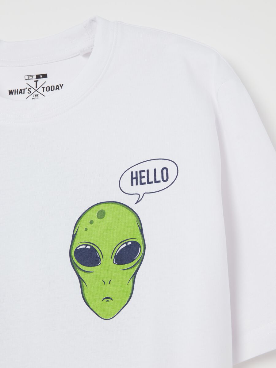 T-shirt con stampa alieno_1