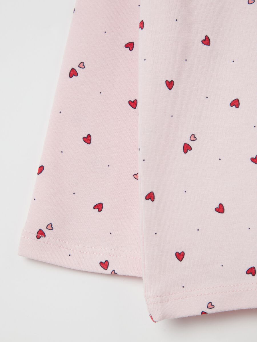 Long-sleeved polo shirt with small hearts print_3