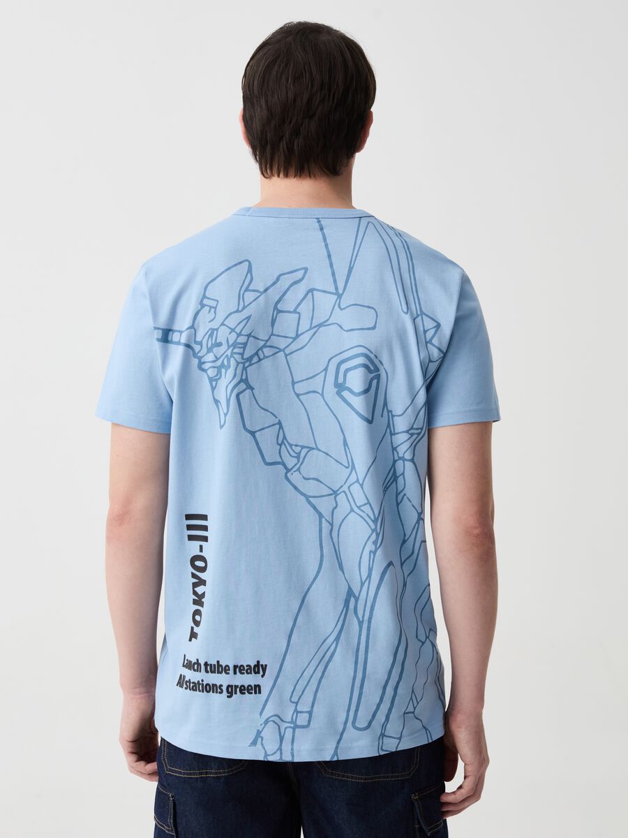 Cotton T-shirt with Evangelion Nerv print_2