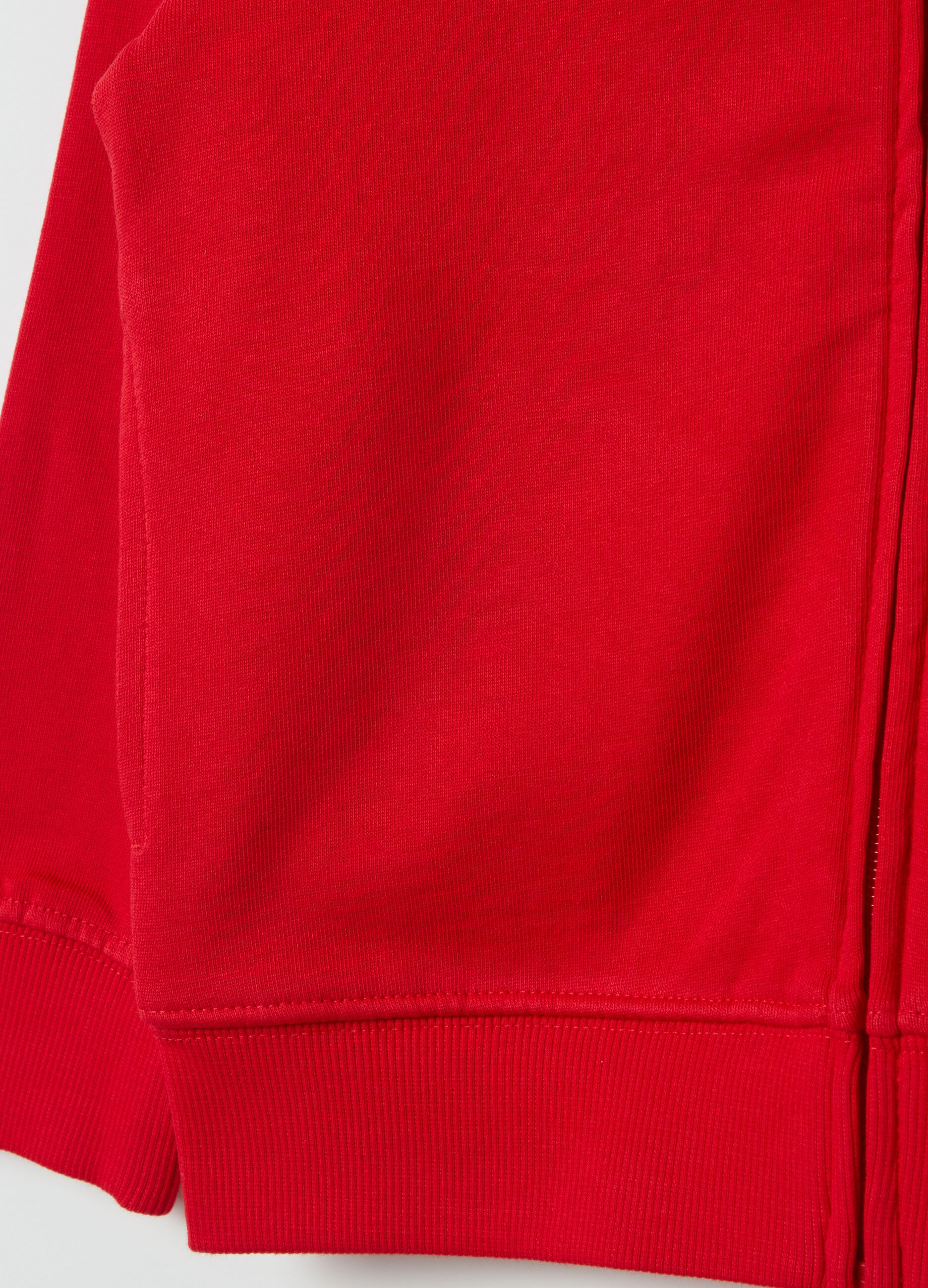 Full-zip sweatshirt in cotton with high neck