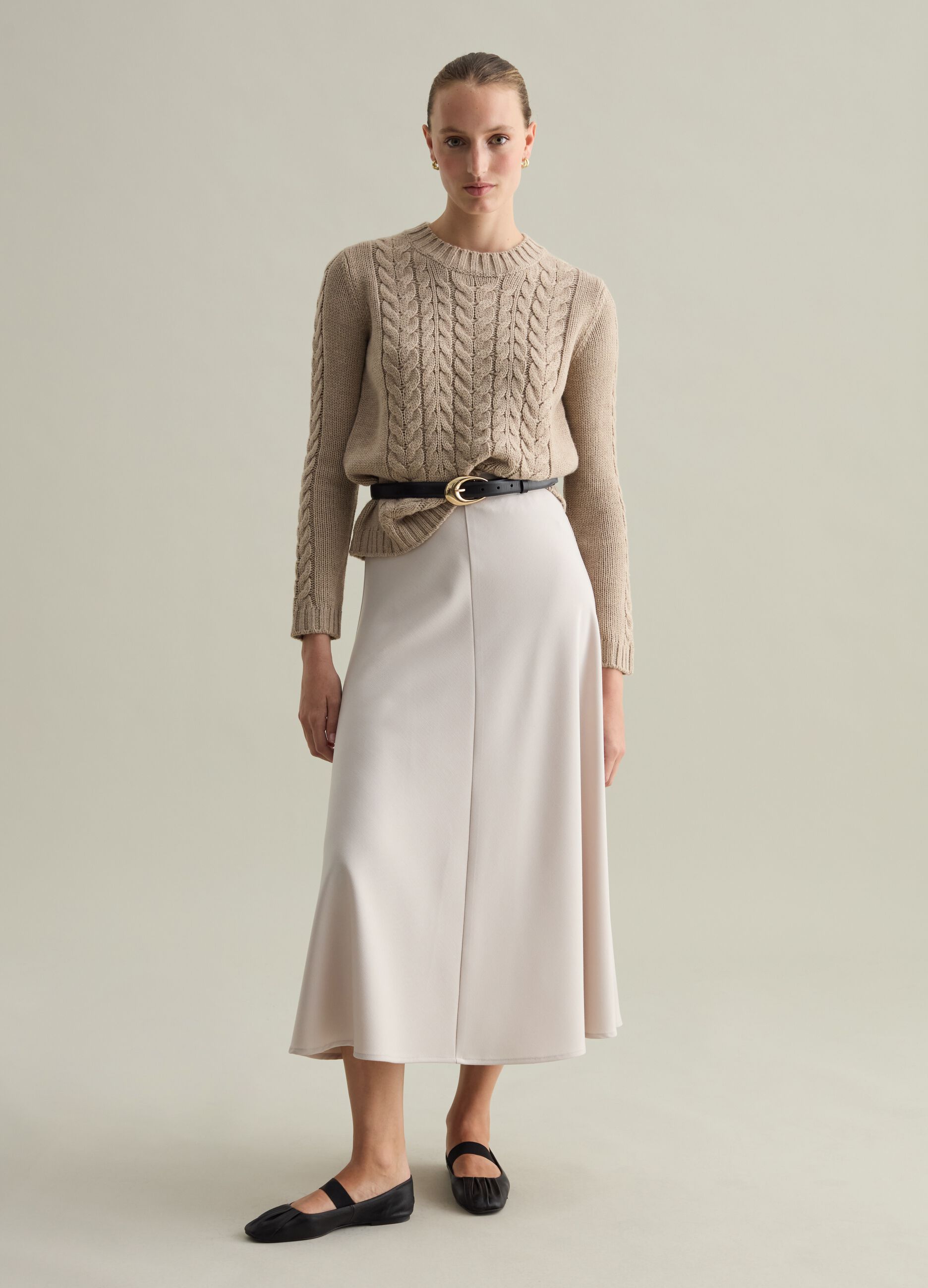 Contemporary cable-knit pullover