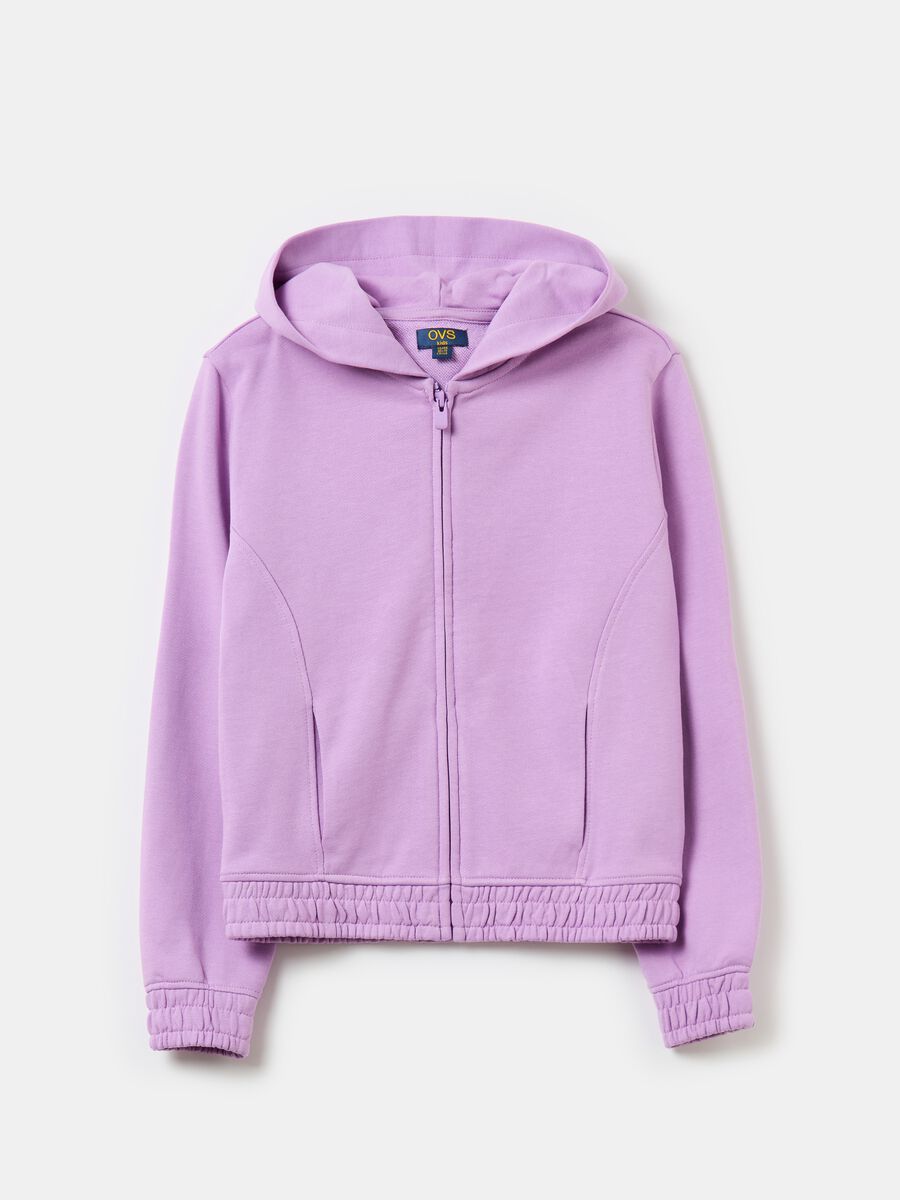 Essential organic cotton full-zip sweatshirt with hood_0