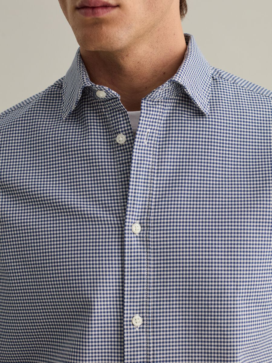 Oxford cotton shirt with micro-check pattern_5