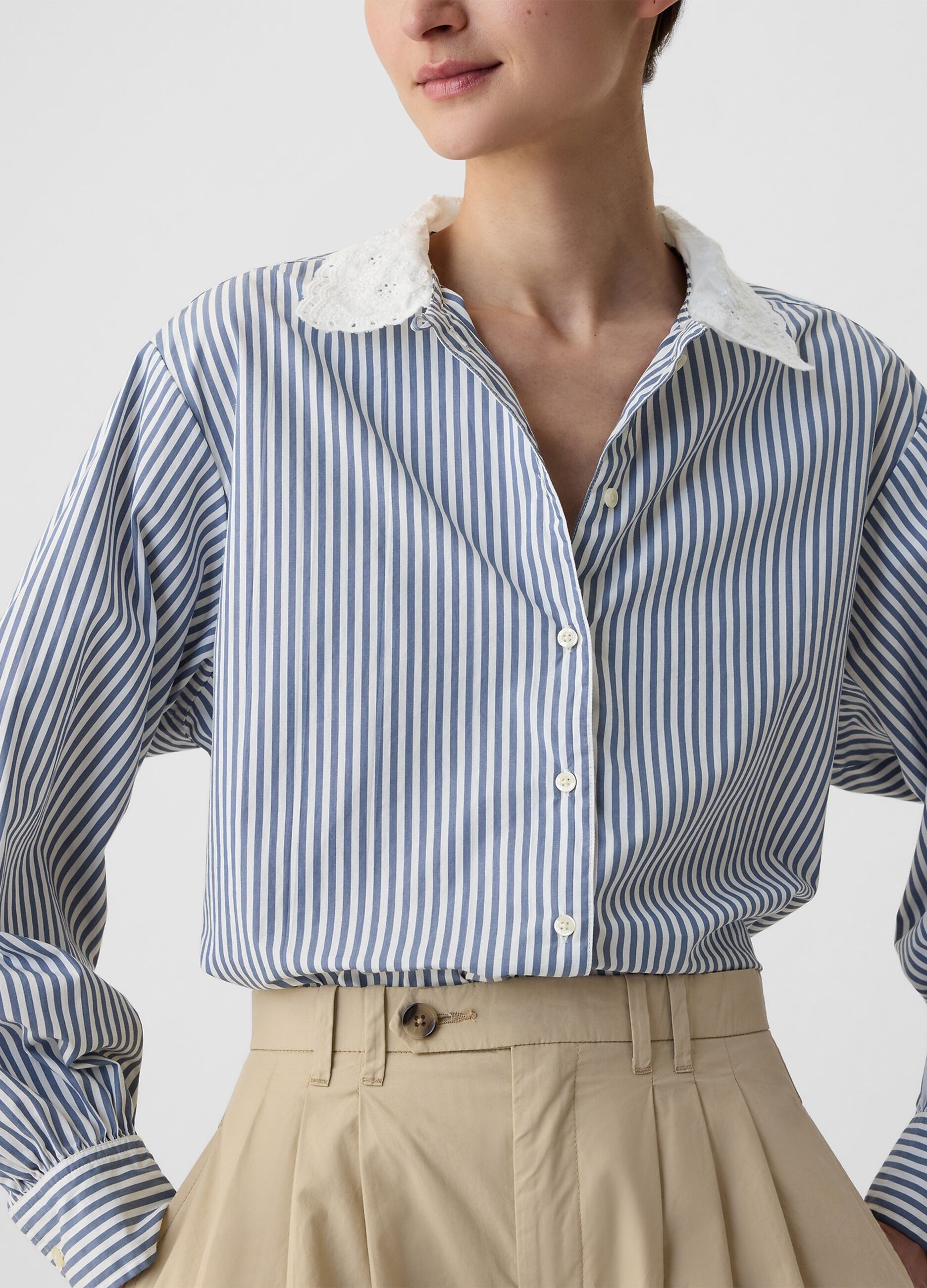 GAP for DÔEN shirt with collar in broderie anglaise