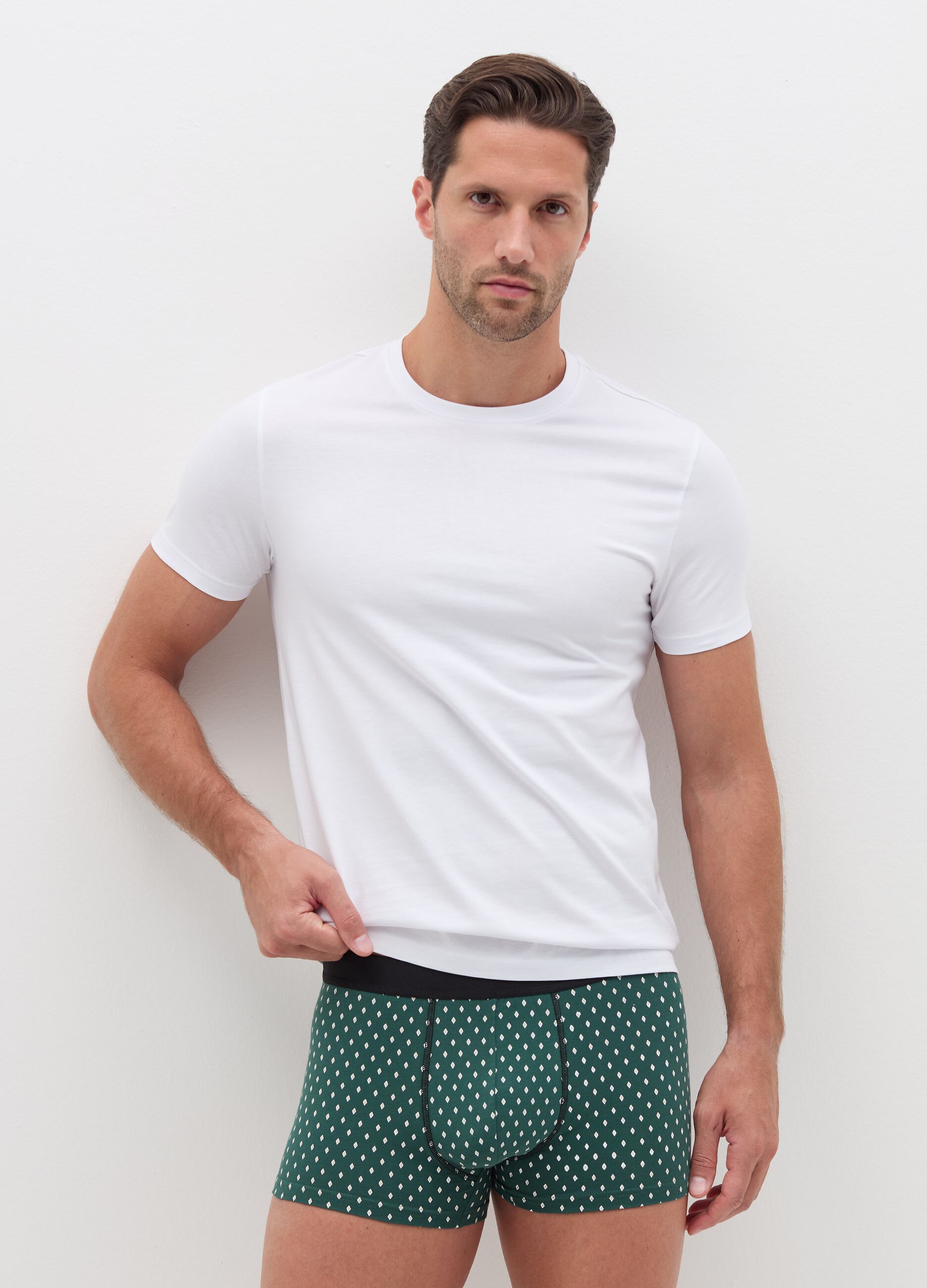 Three-pack boxer shorts with micro pattern