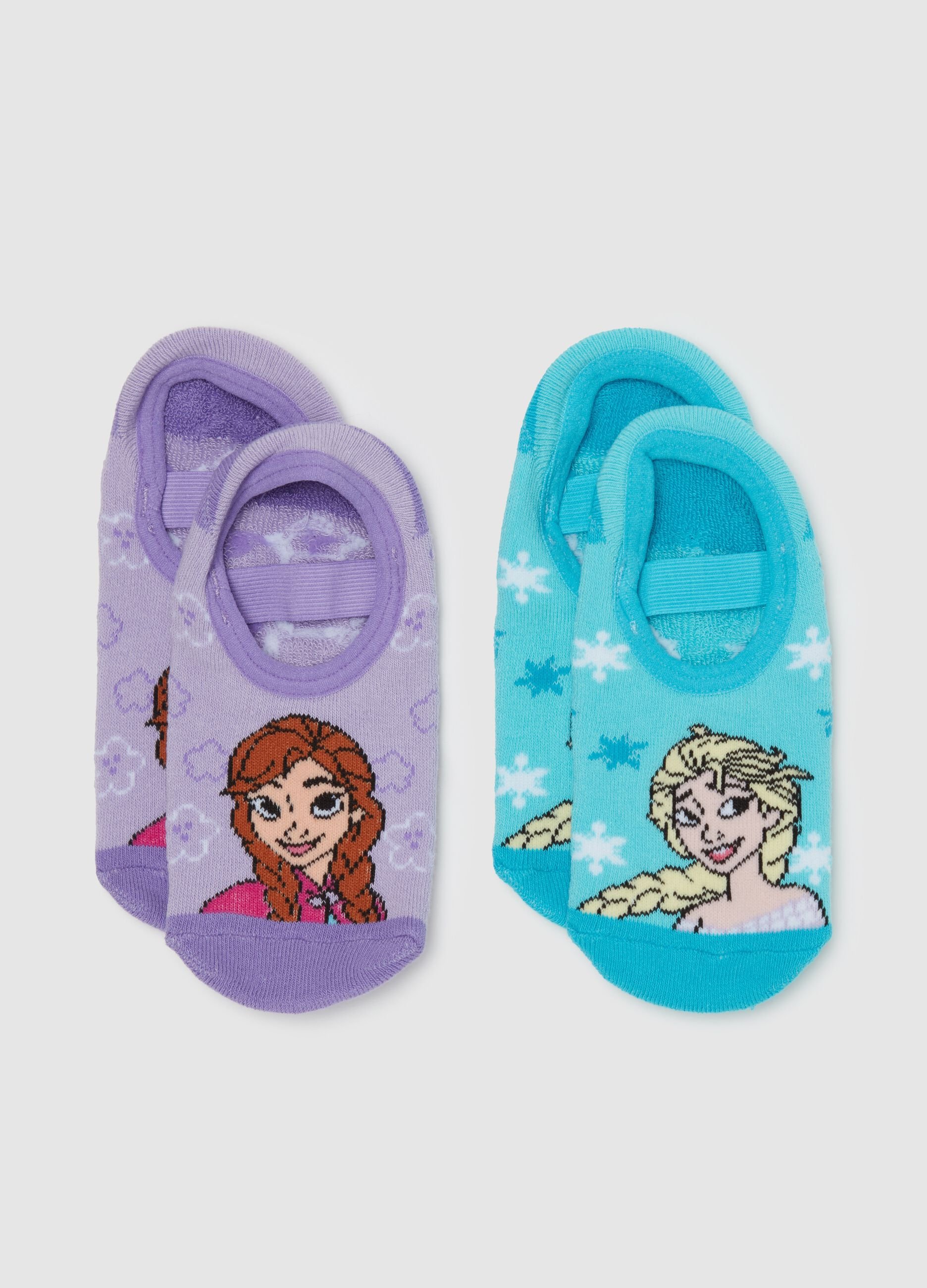 Two-pair pack slipper socks with Elsa design