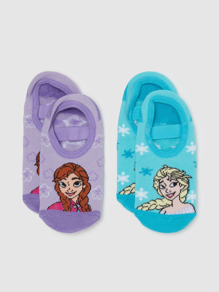 Two-pair pack slipper socks with Elsa design_0