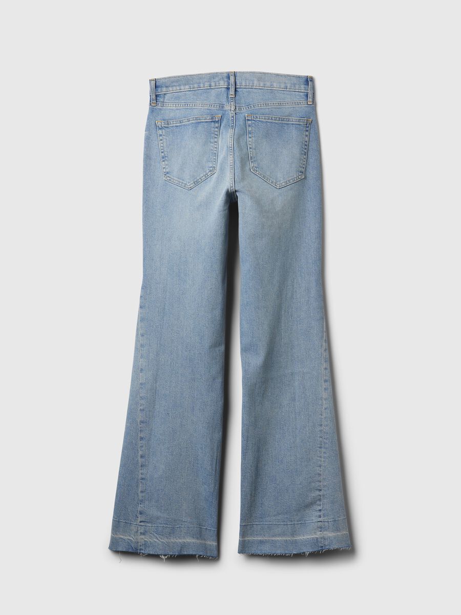 Flare-fit high-waist jeans with raw edging_7