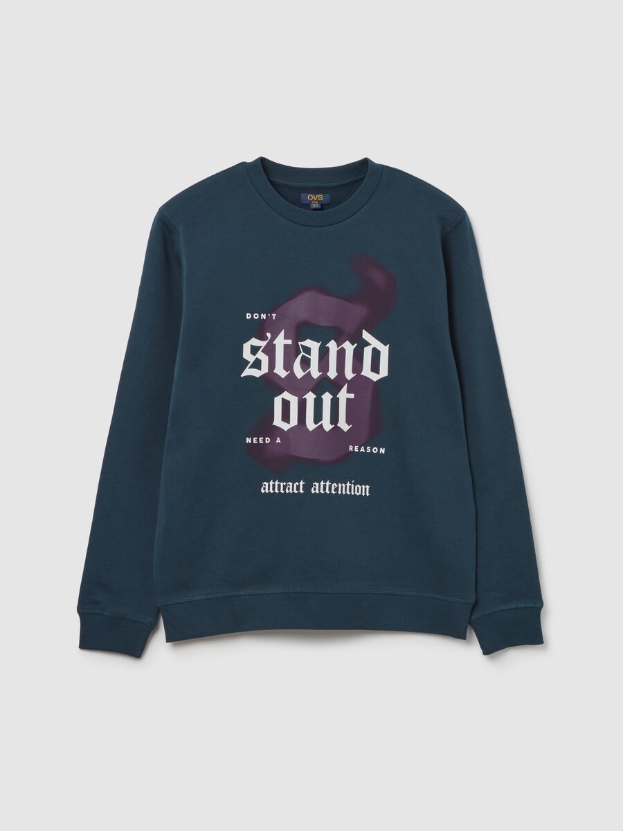 Felpa in cotone con stampa "Stand Out"_0