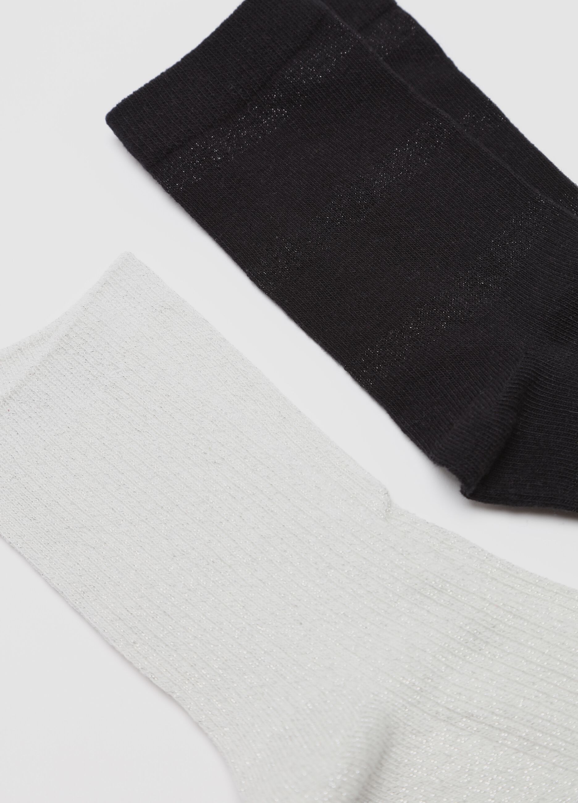 Two-pair pack short socks in stretch organic cotton