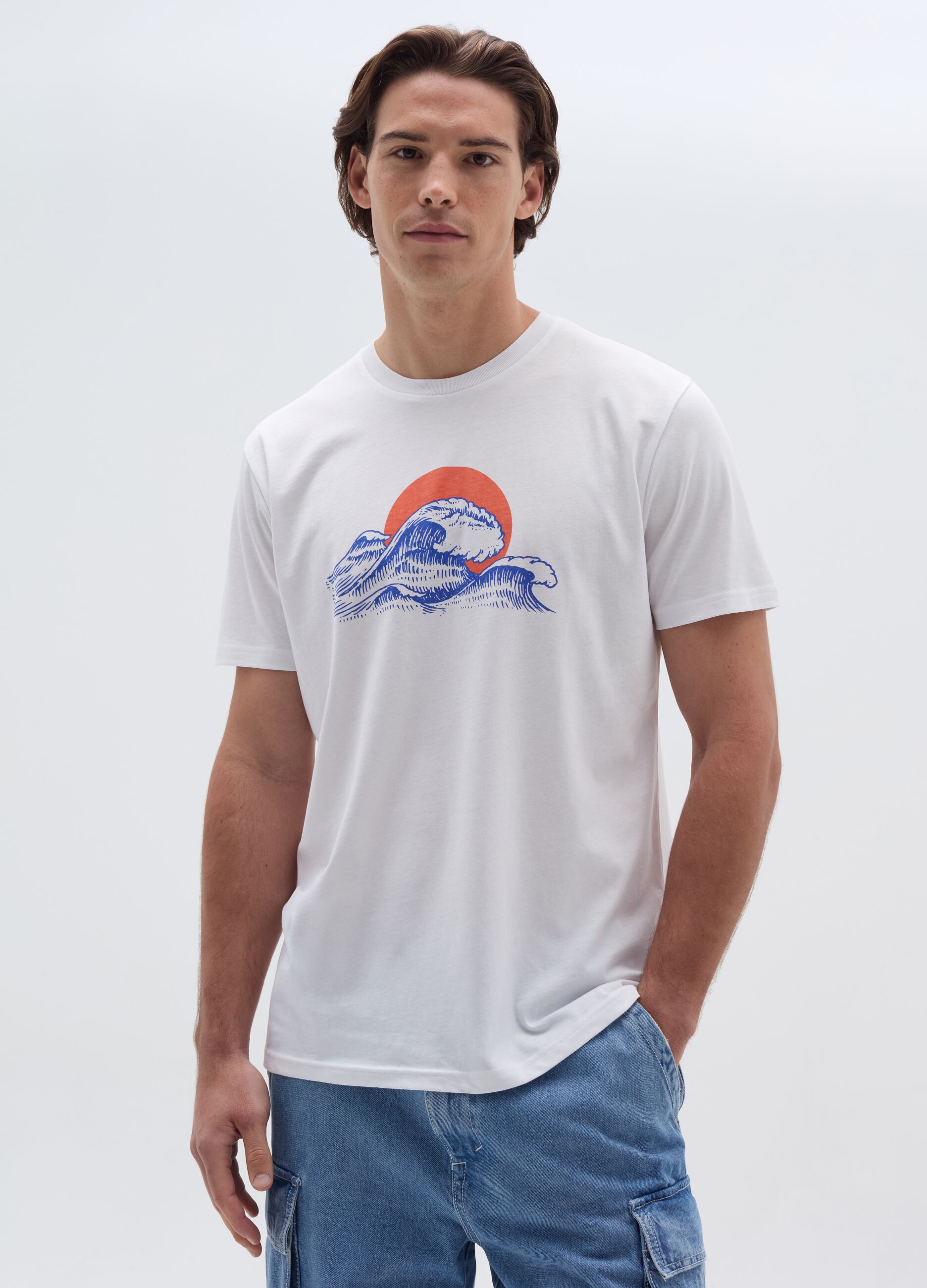 Ovs T-shirt in cotone con stampa onde