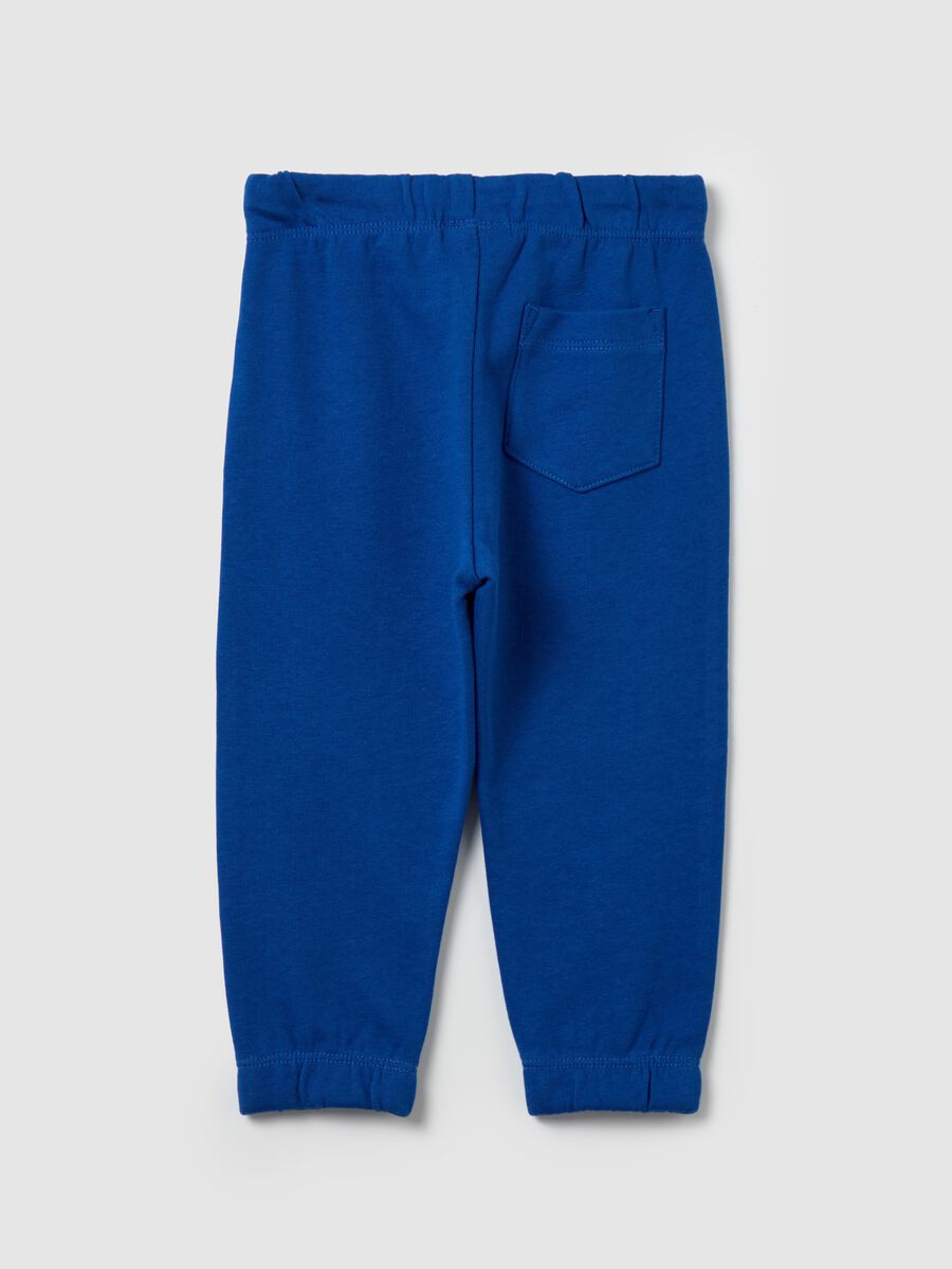 Fleece joggers with drawstring and print_1